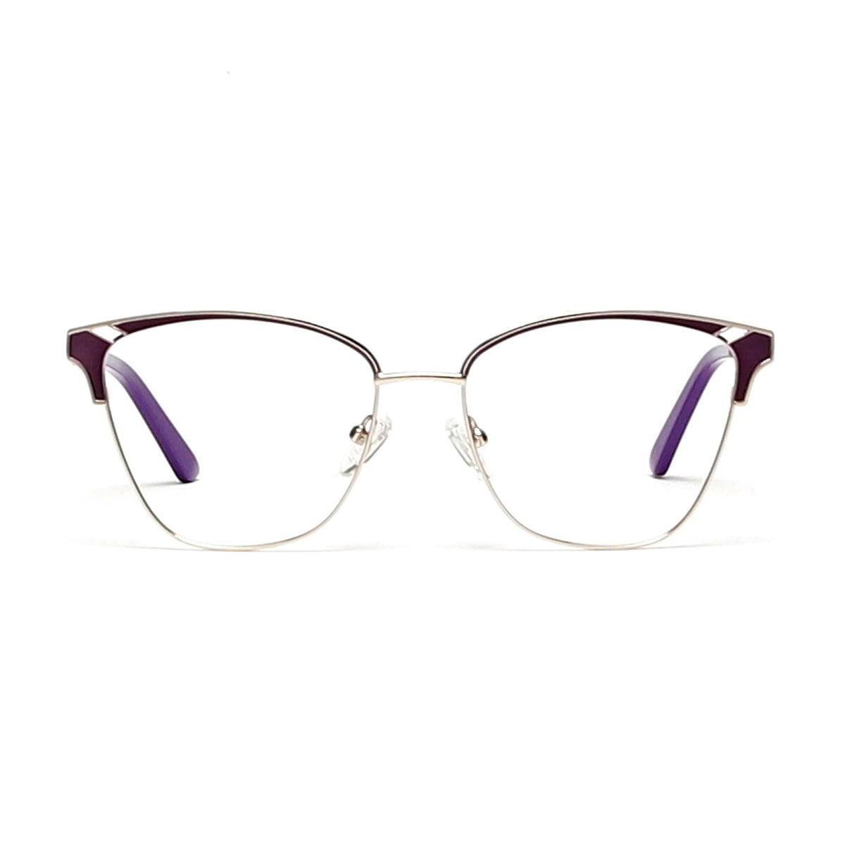 Cavolin Purple Gold Cat Eye Eyeglasses display picture 2