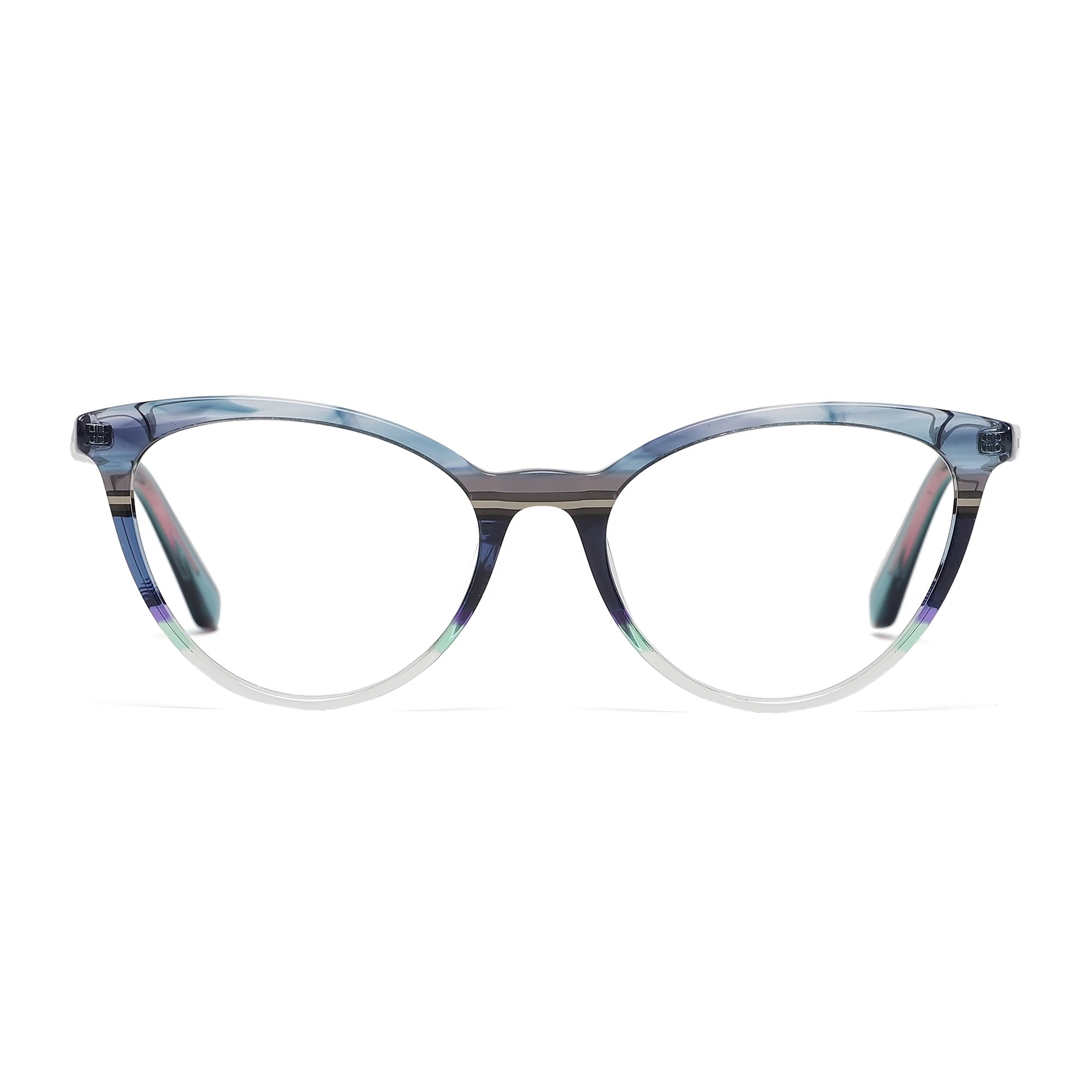 Cavolin Blue Green Cat Eye Eyeglasses