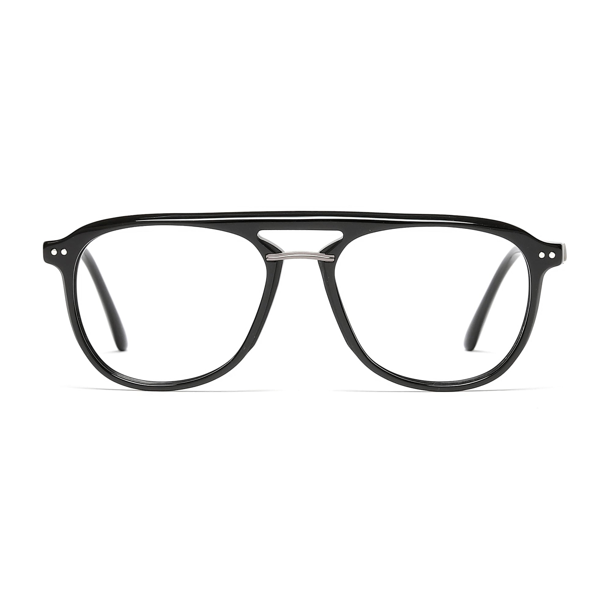 Cavolin Black Geometric Eyeglasses