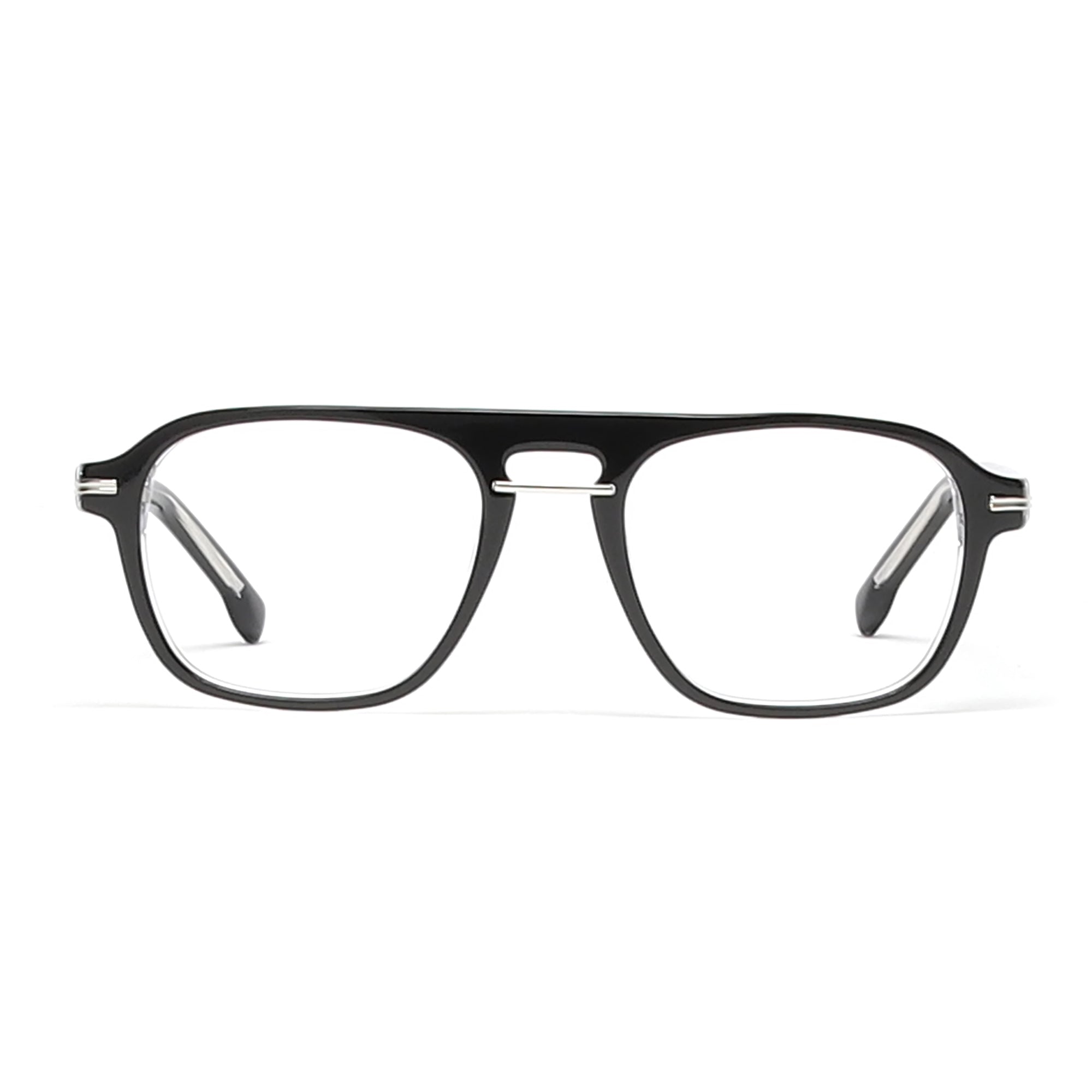 Cavolin Black Transparent Square Eyeglasses