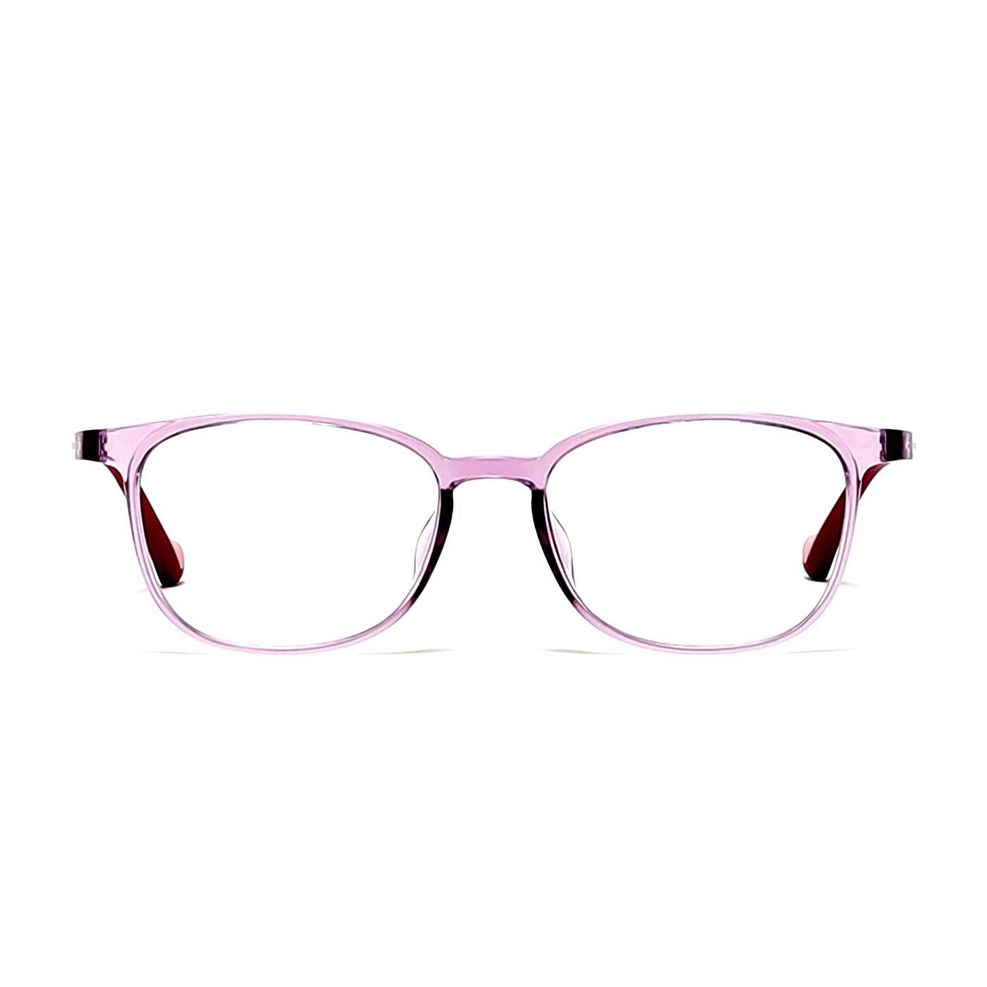 Cavolin Pink Transparent Rectangle Eyeglasses