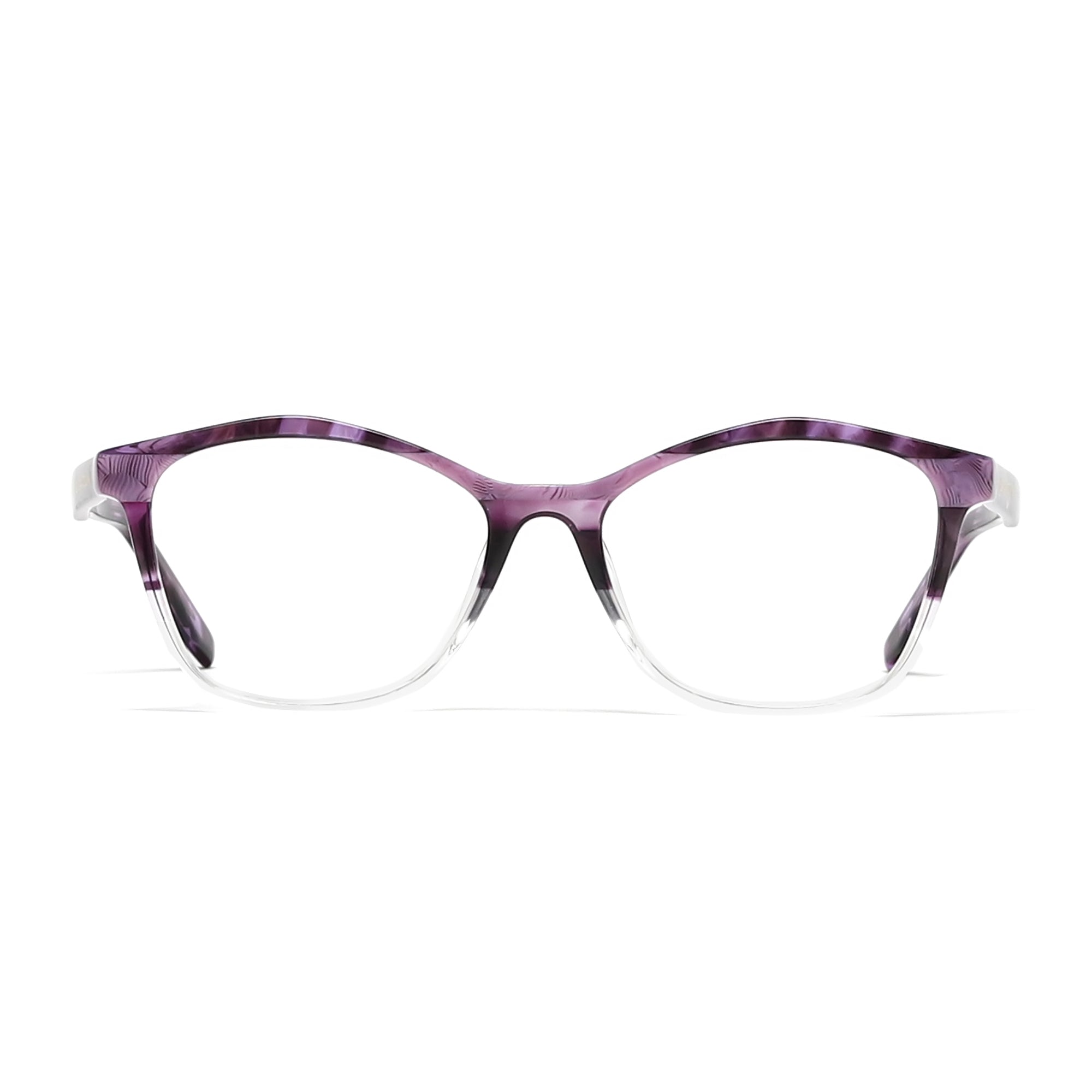 Cavolin Purple Transparent Cat Eye Eyeglasses