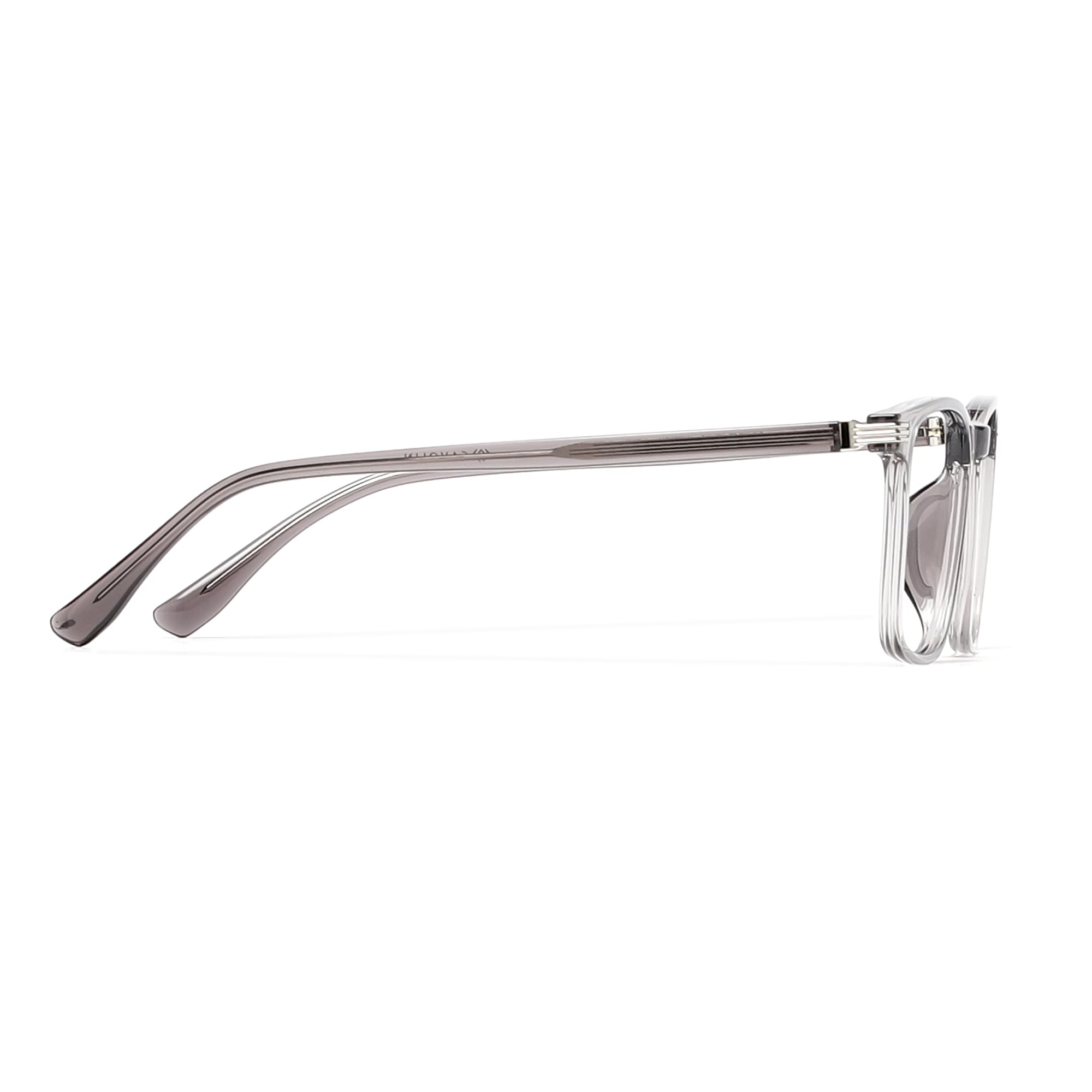Cavolin Grey Transparent Rectangle Eyeglasses