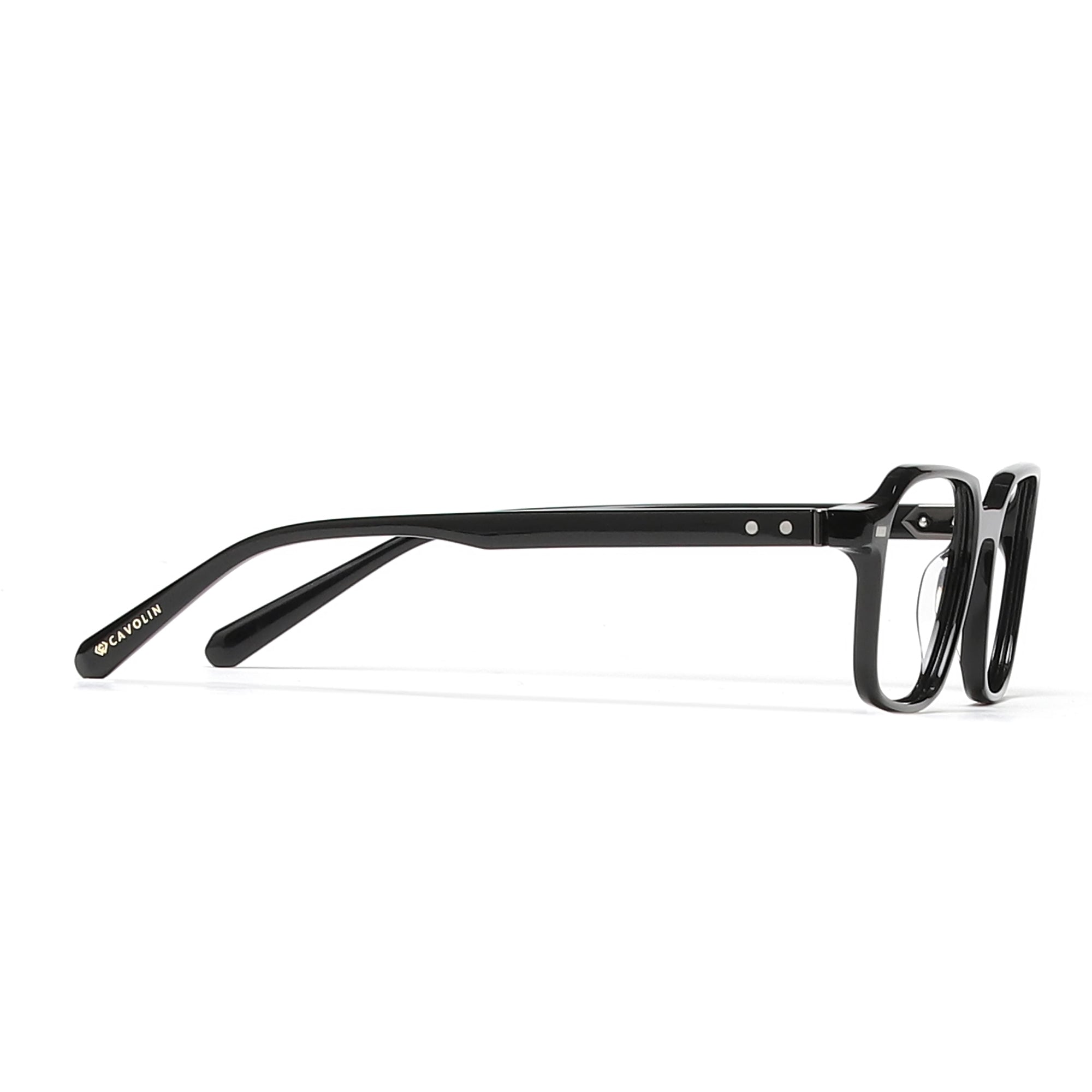 Cavolin Black Clip On Square Eyeglasses