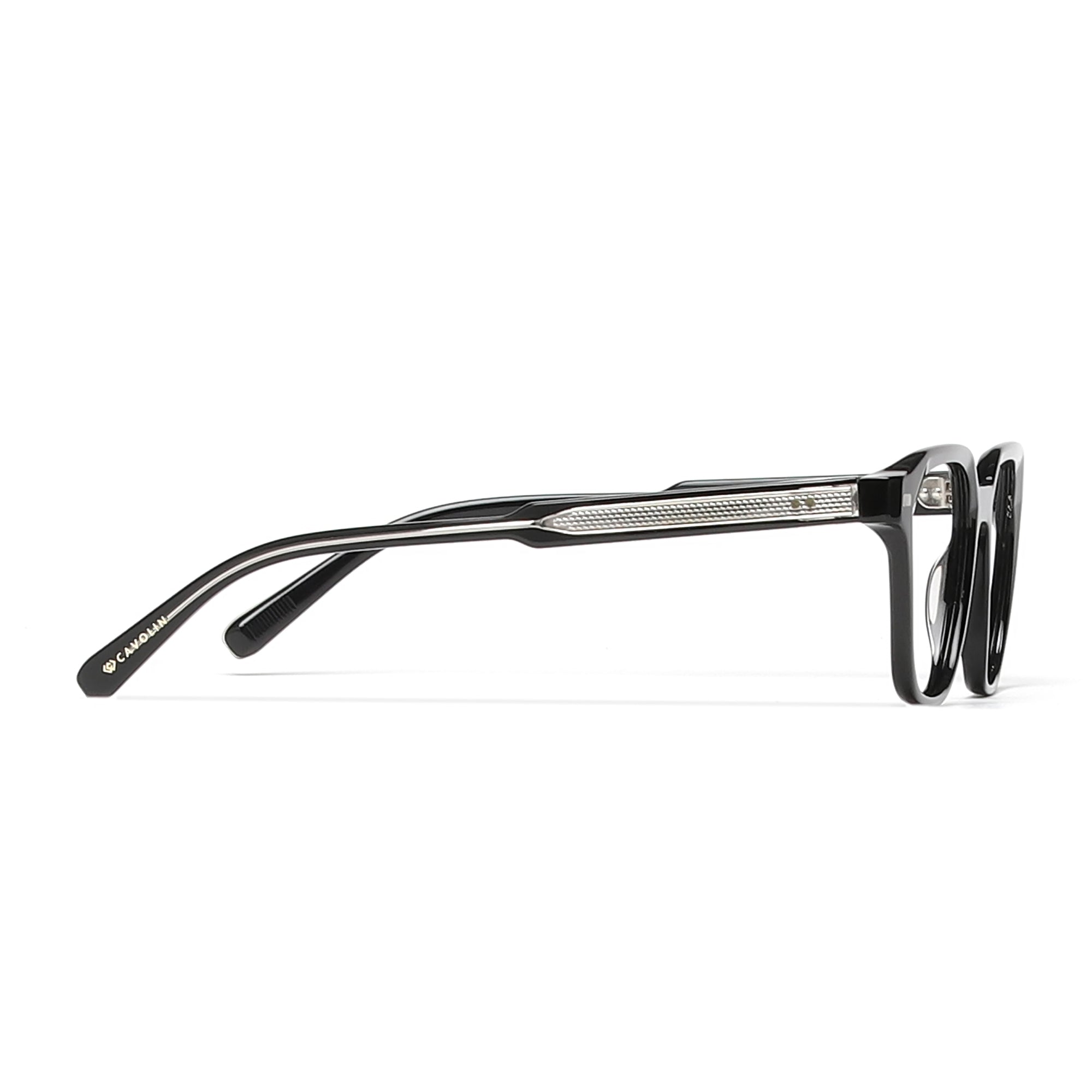 Cavolin Black Clip On Square Eyeglasses