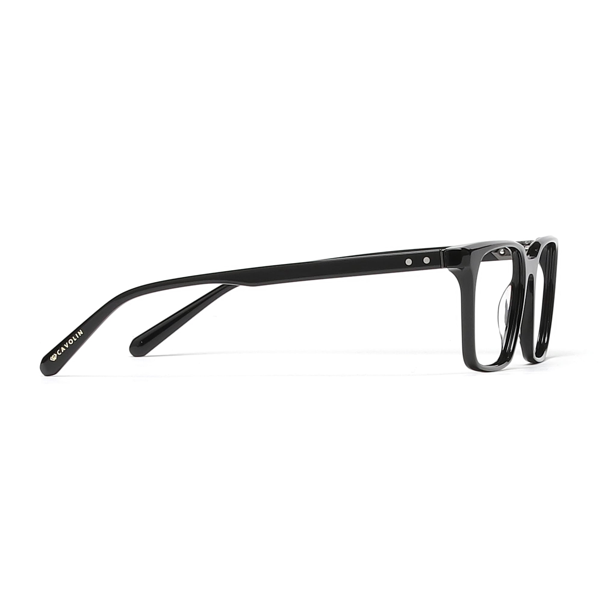 Cavolin Black Rectangle Eyeglasses
