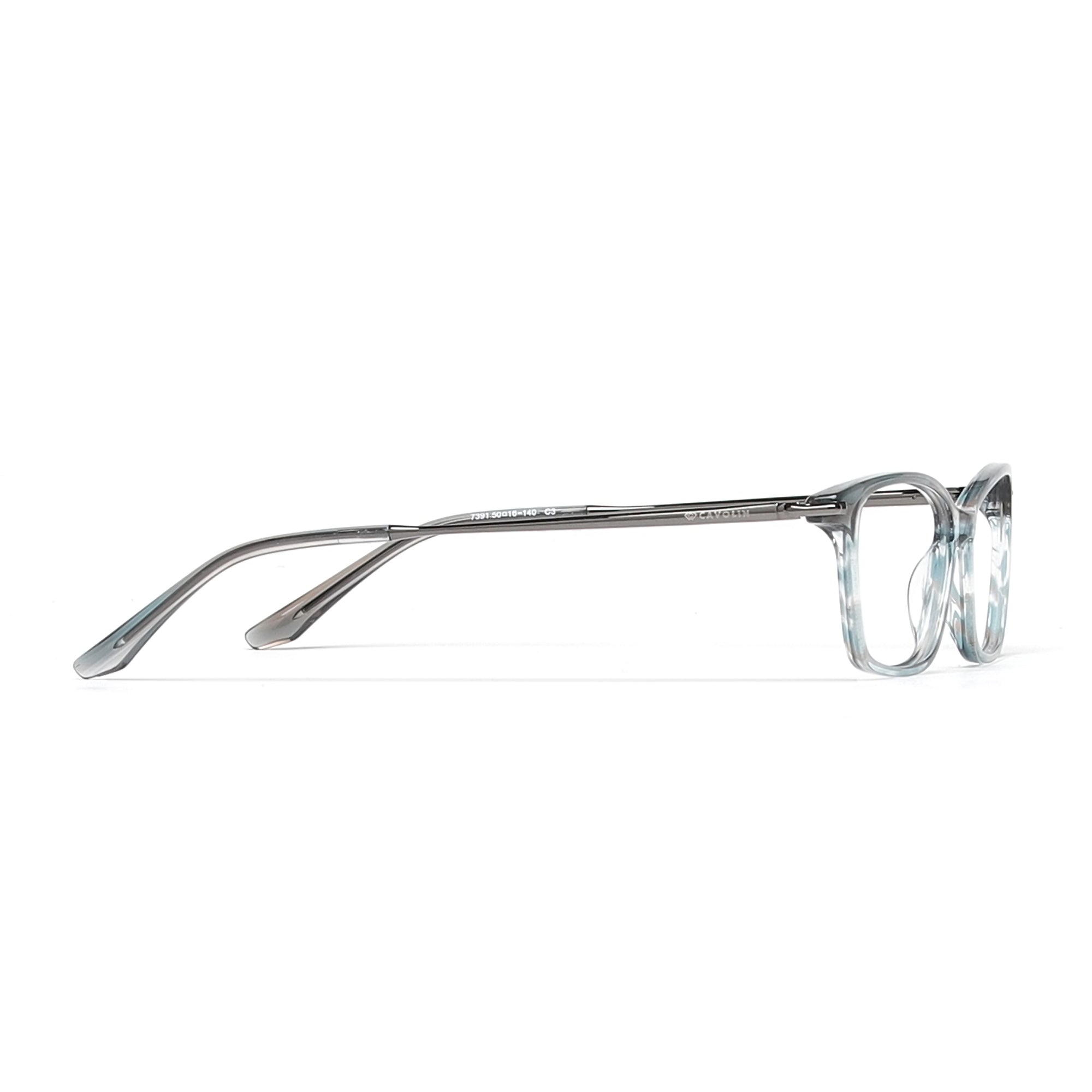 Cavolin Blue Rectangle Eyeglasses