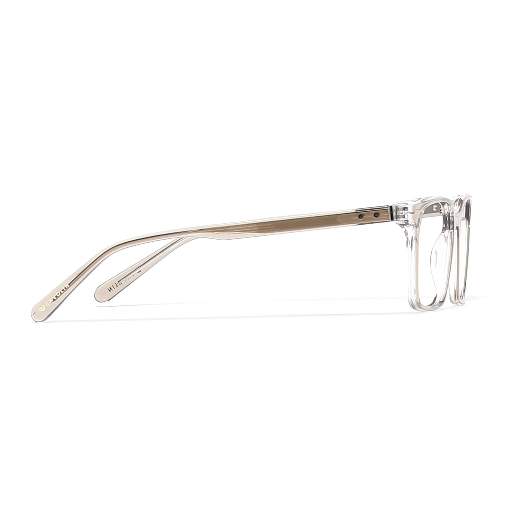 Cavolin Brown Transparent Rectangle Eyeglasses