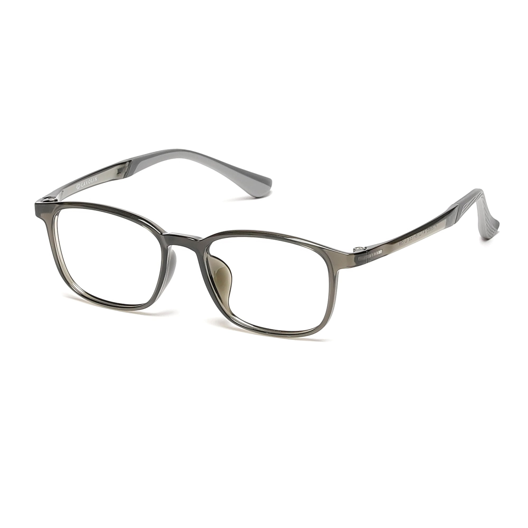 Cavolin Grey Transparent Rectangle Eyeglasses