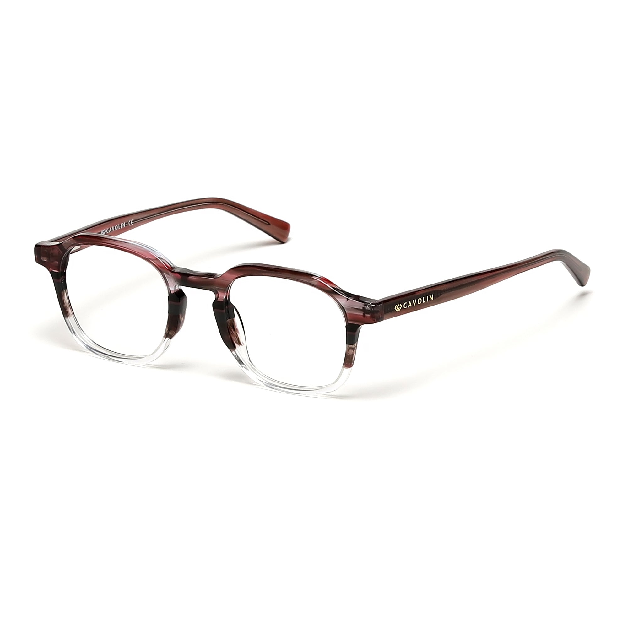 Cavolin Purple Transparent Square Eyeglasses