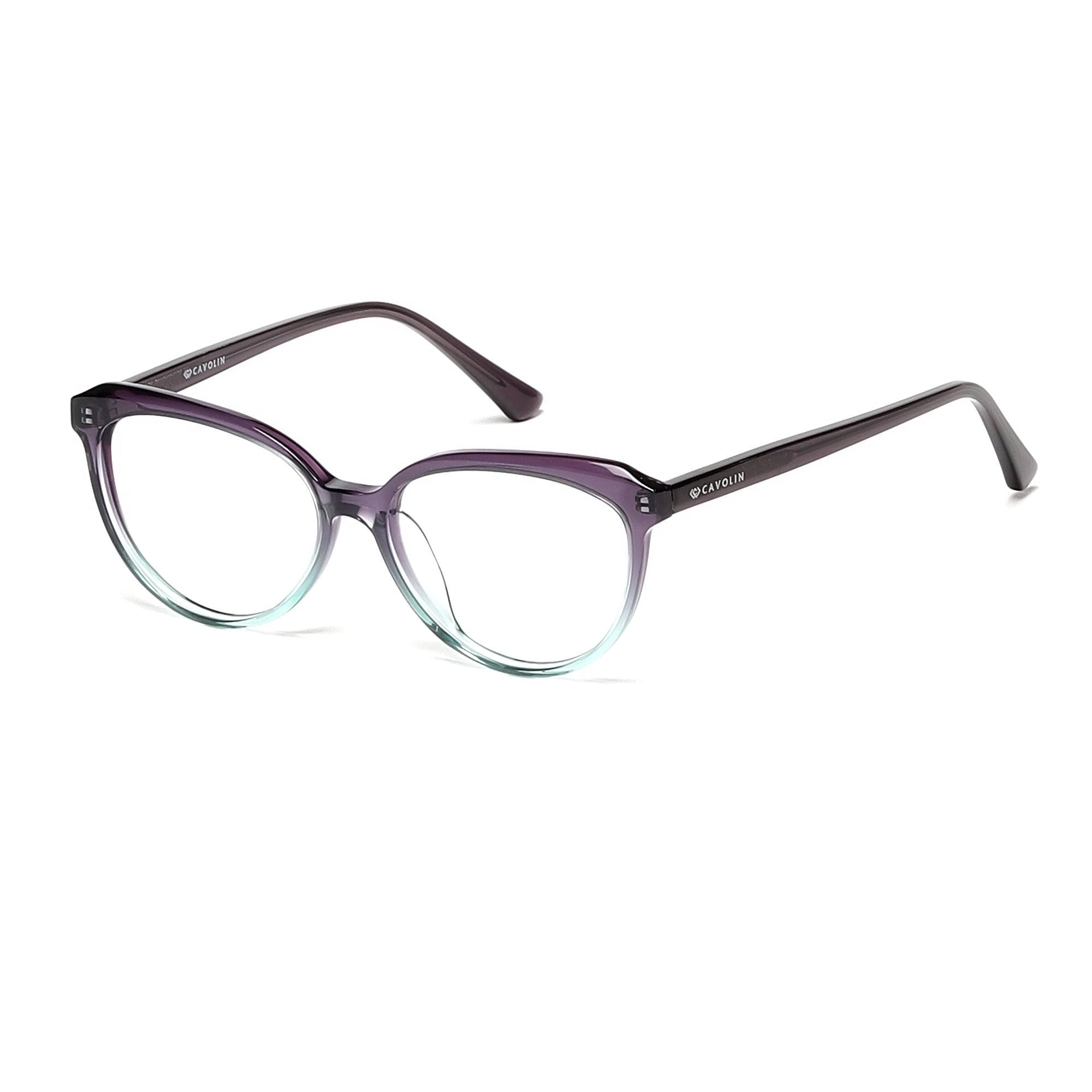 Cavolin Purple Green Cat Eye Eyeglasses