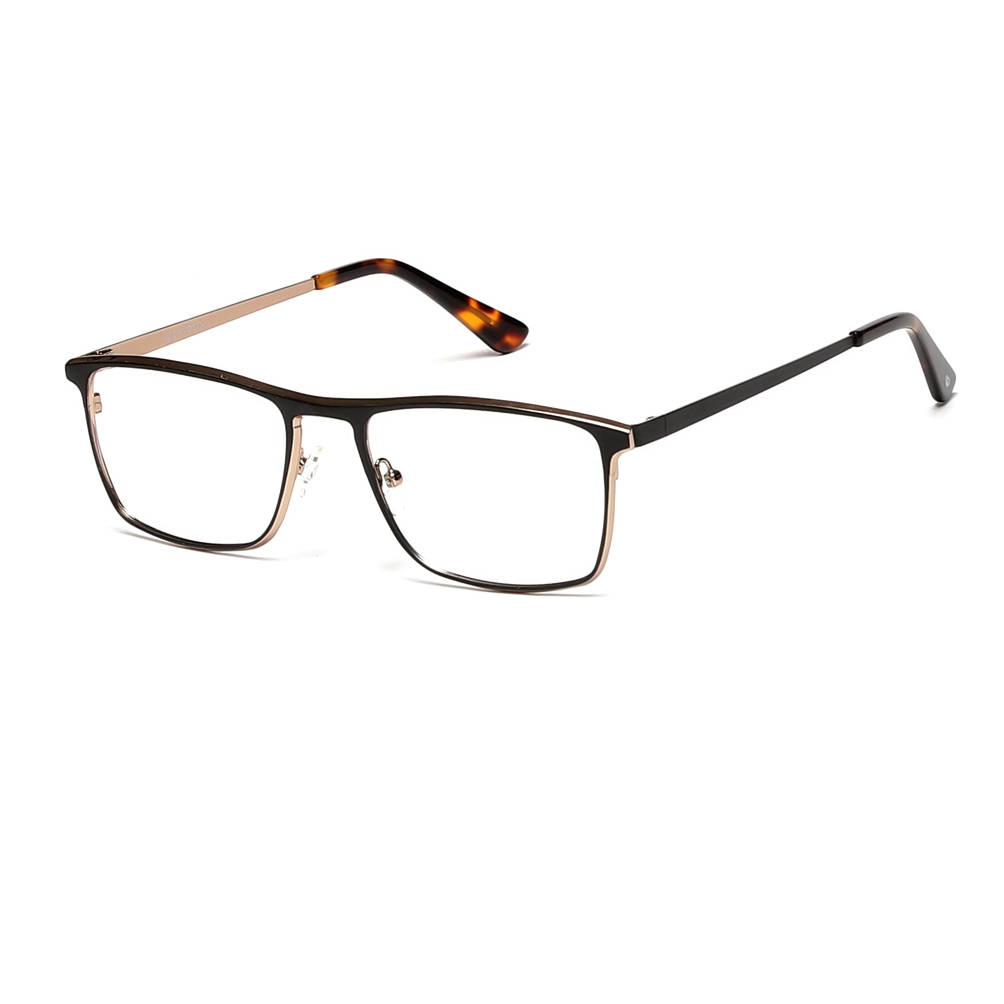 Cavolin Black Brown Rectangle Eyeglasses