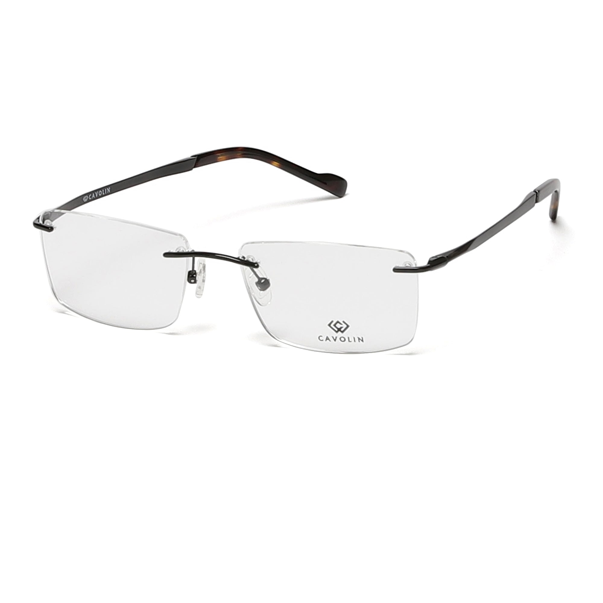 Cavolin Black Rectangle Eyeglasses