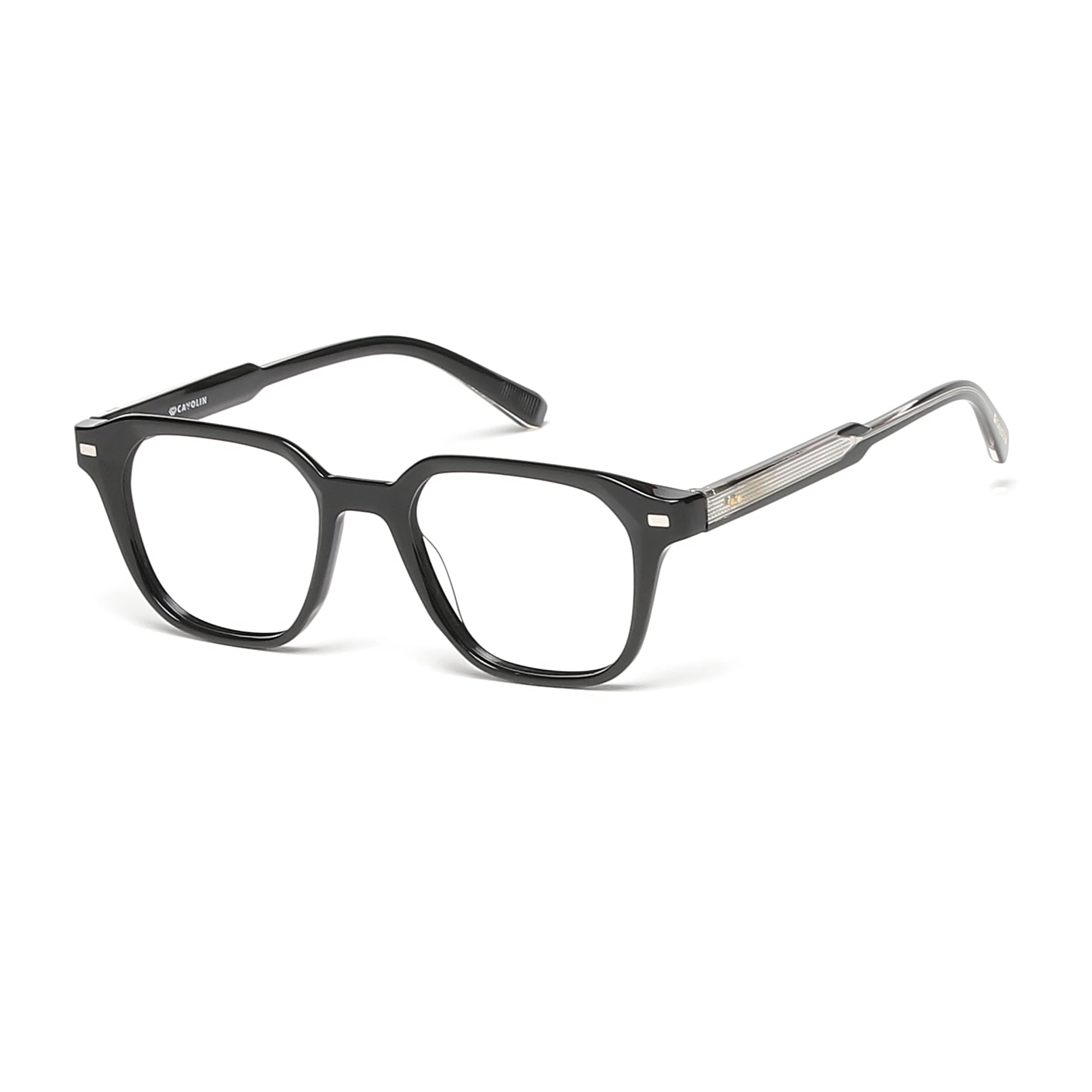 Cavolin Black Clip On Square Eyeglasses