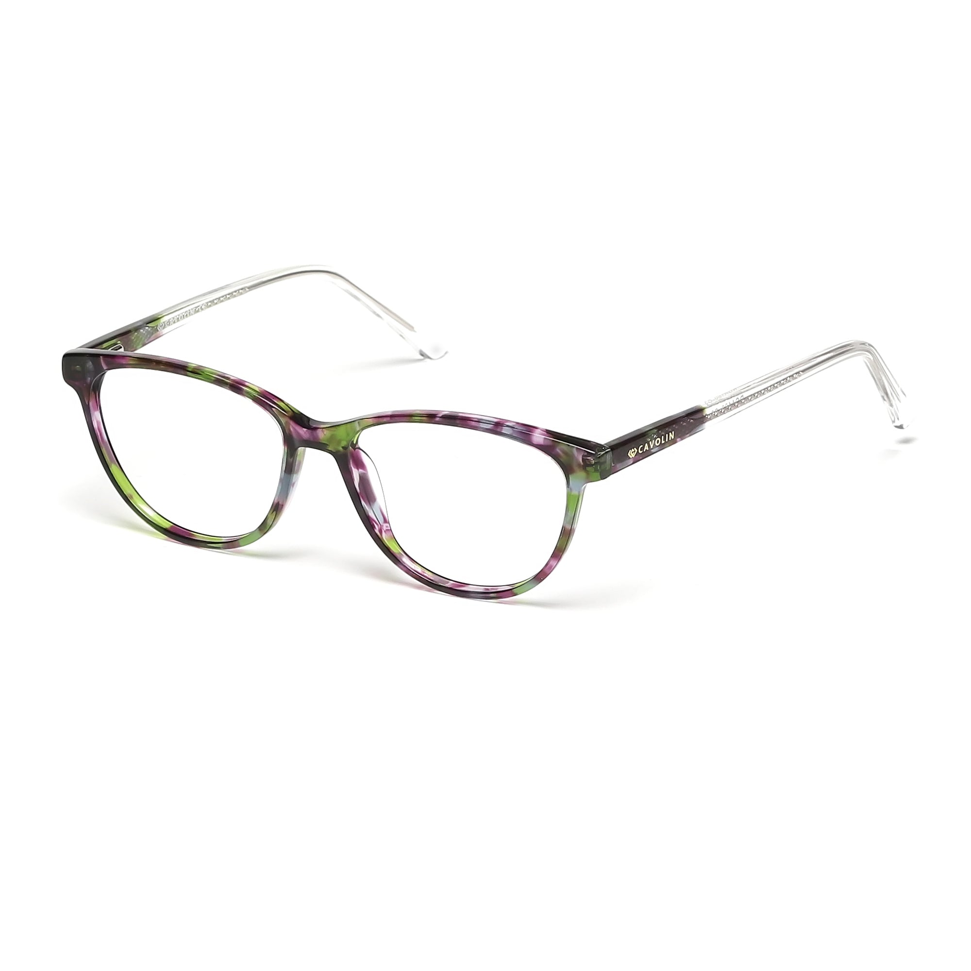 Cavolin Purple Green Cat Eye Eyeglasses