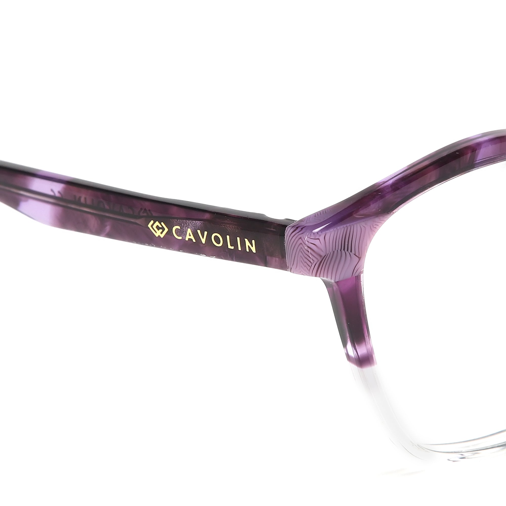 Cavolin Purple Transparent Cat Eye Eyeglasses