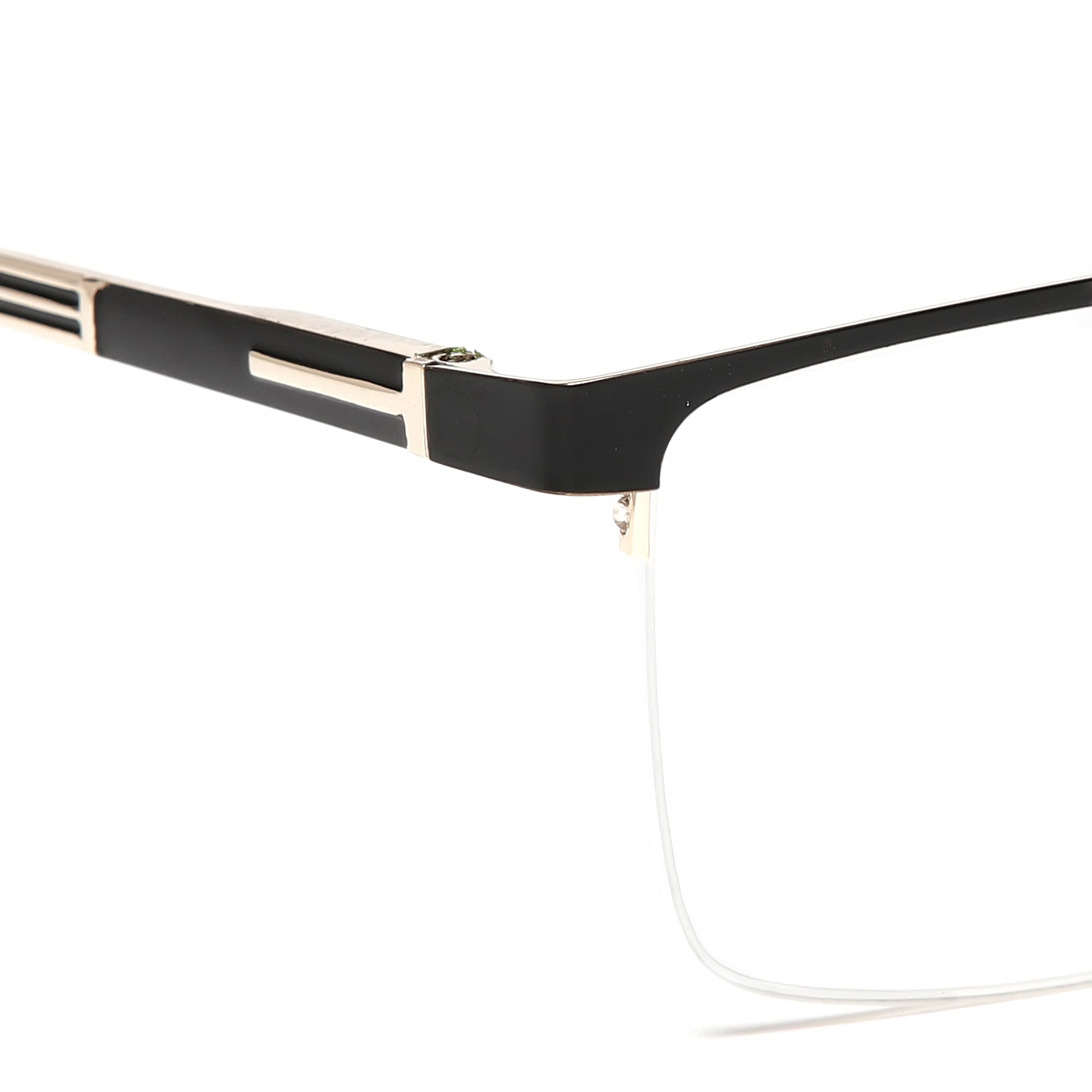 Cavolin Black Gold Rectangle Eyeglasses