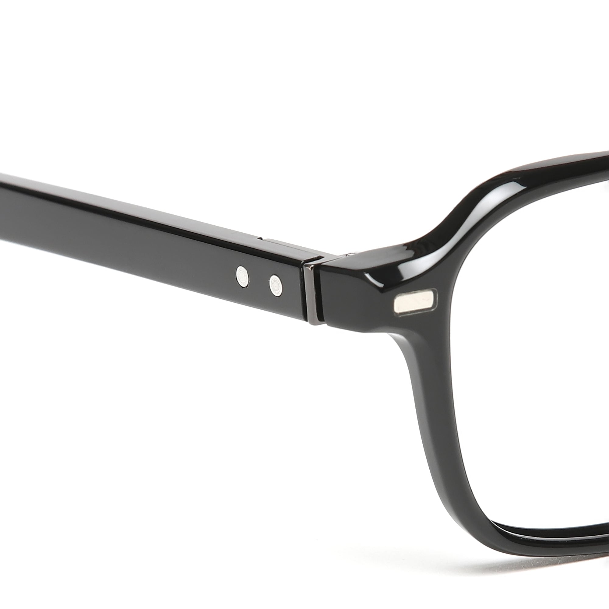 Cavolin Black Clip On Square Eyeglasses