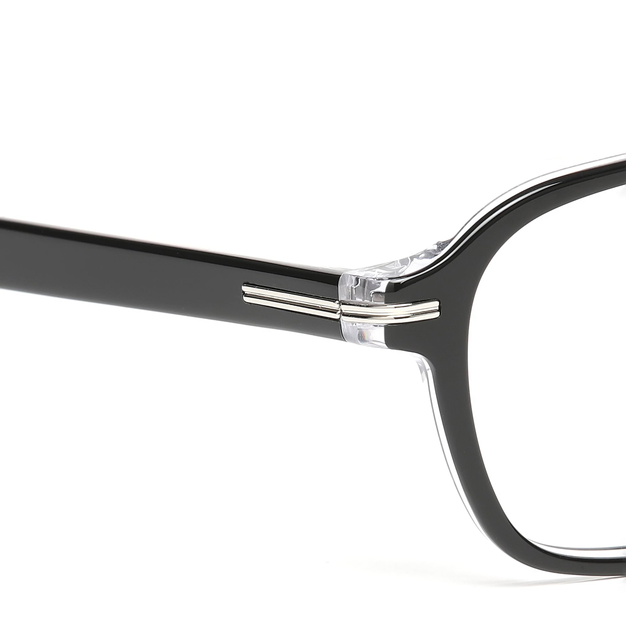 Cavolin Black Transparent Square Eyeglasses
