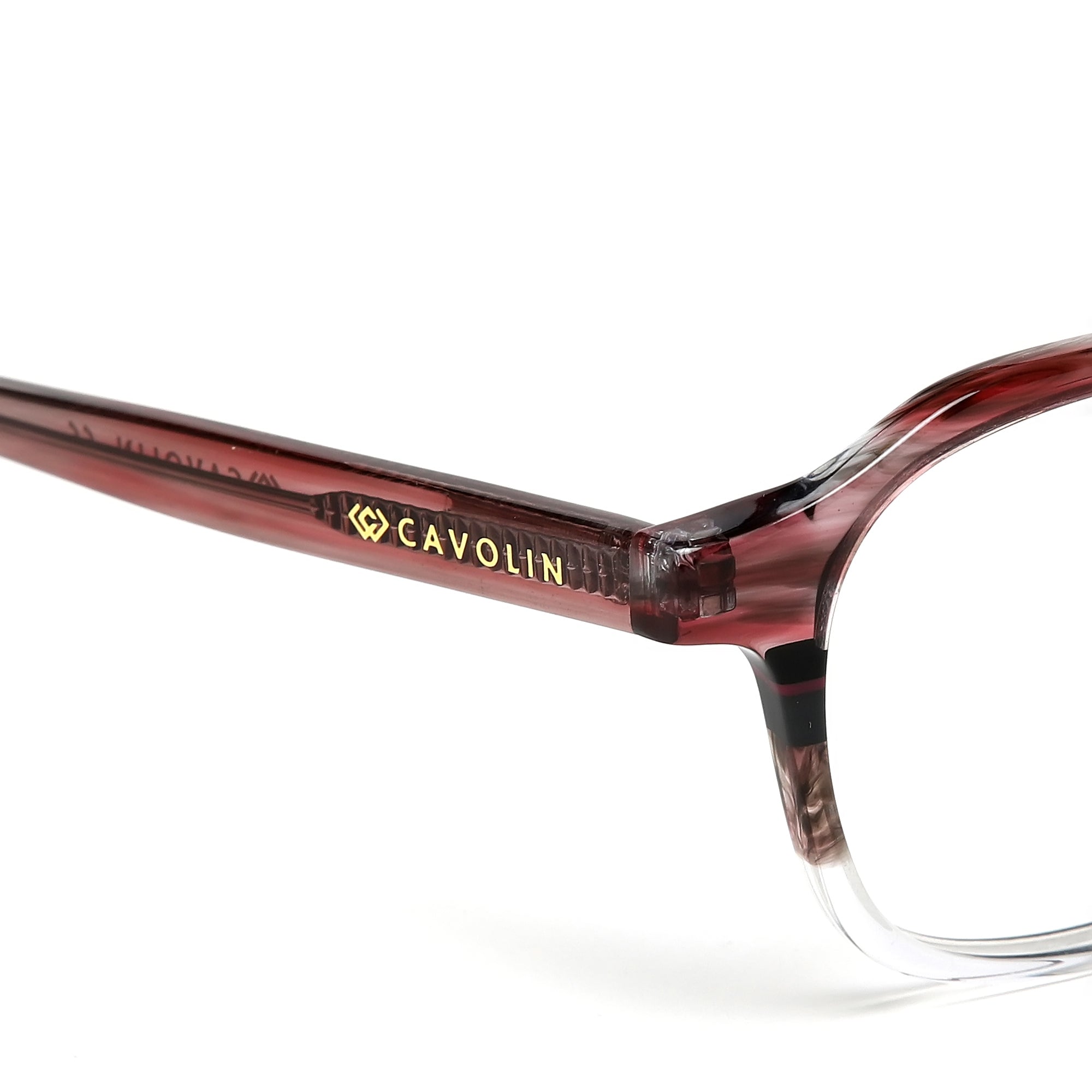 Cavolin Purple Transparent Square Eyeglasses