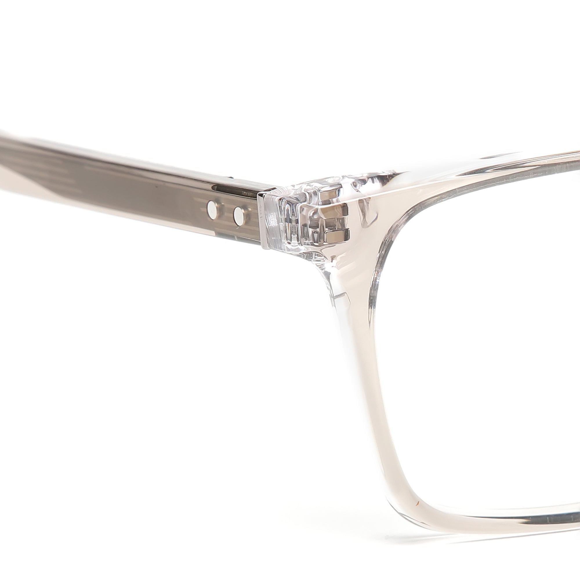 Cavolin Brown Transparent Rectangle Eyeglasses