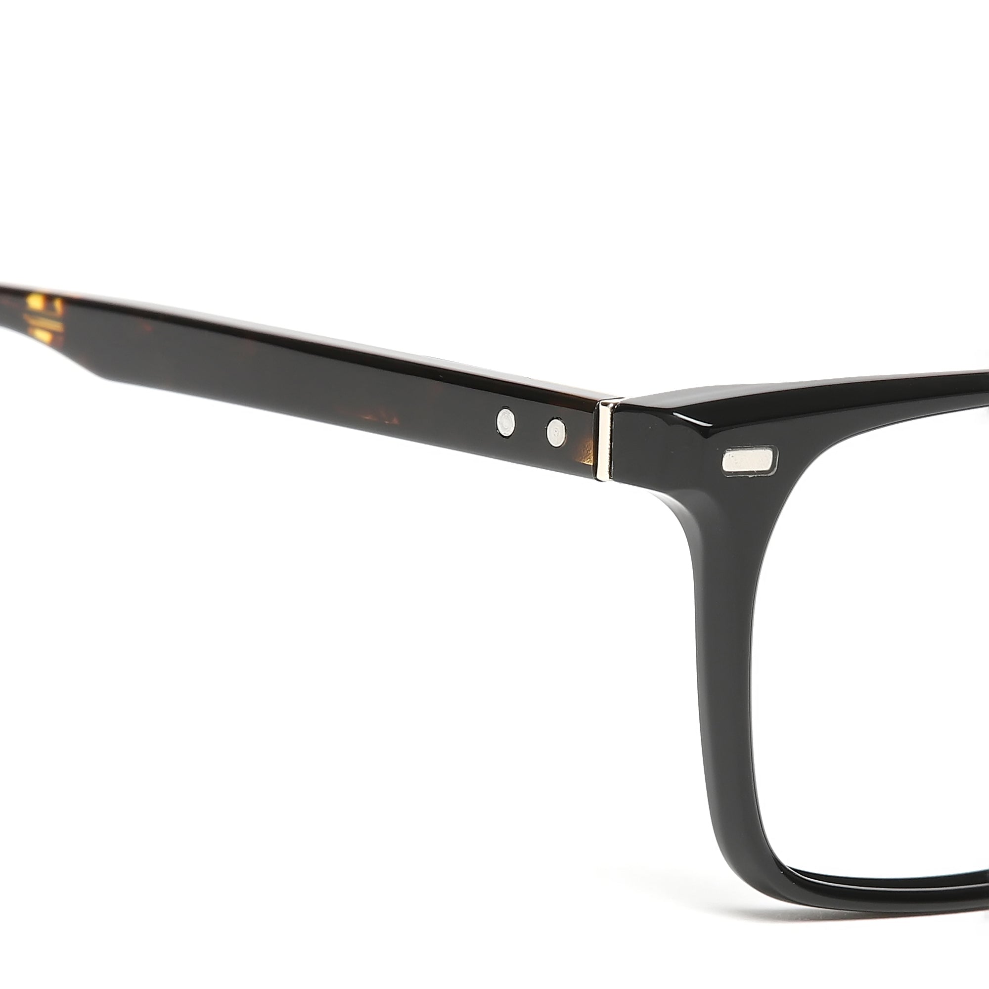 Cavolin Black Clip On Square Eyeglasses