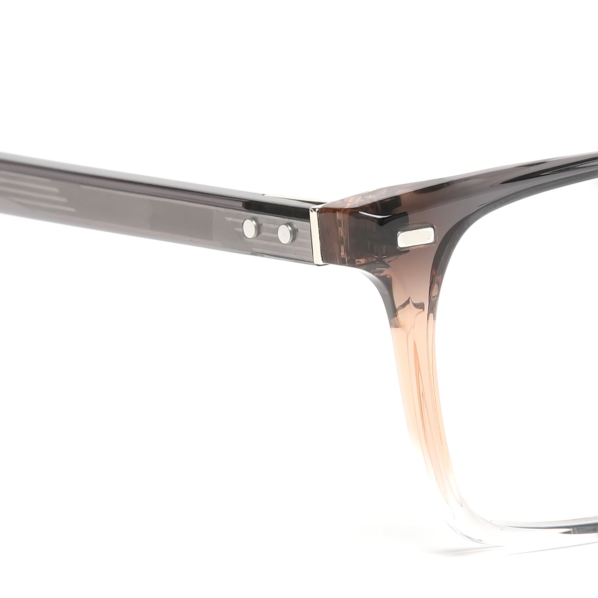 Cavolin Brown Transparent Clip On Square Eyeglasses
