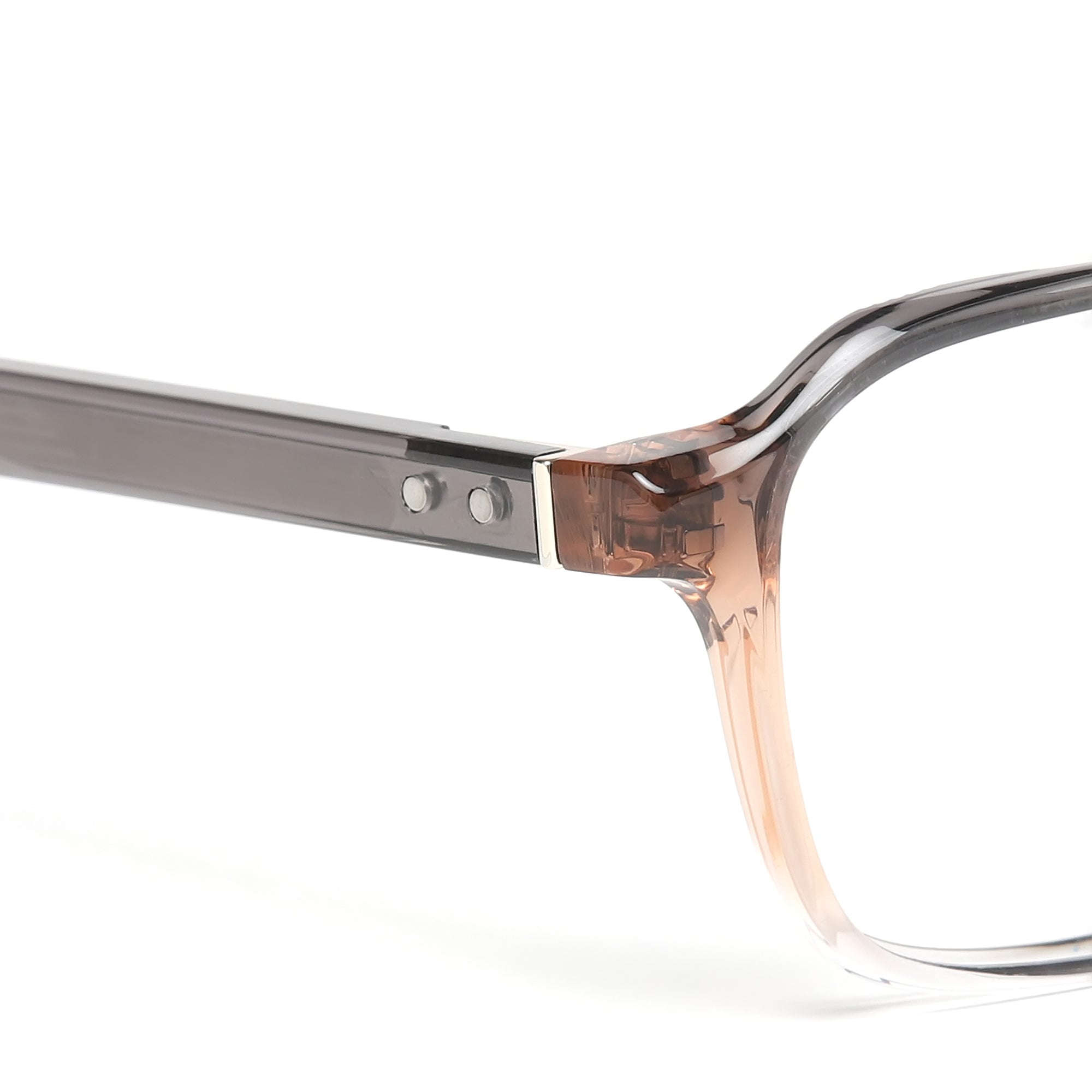 Cavolin Brown Transparent Square Eyeglasses
