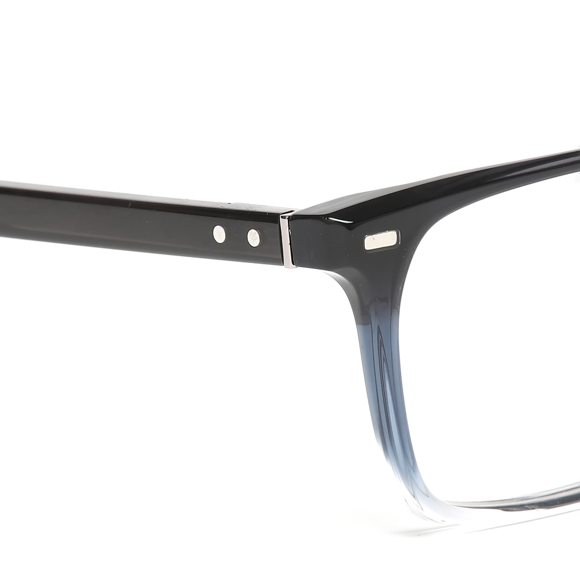 Cavolin Black Transparent Clip On Square Eyeglasses