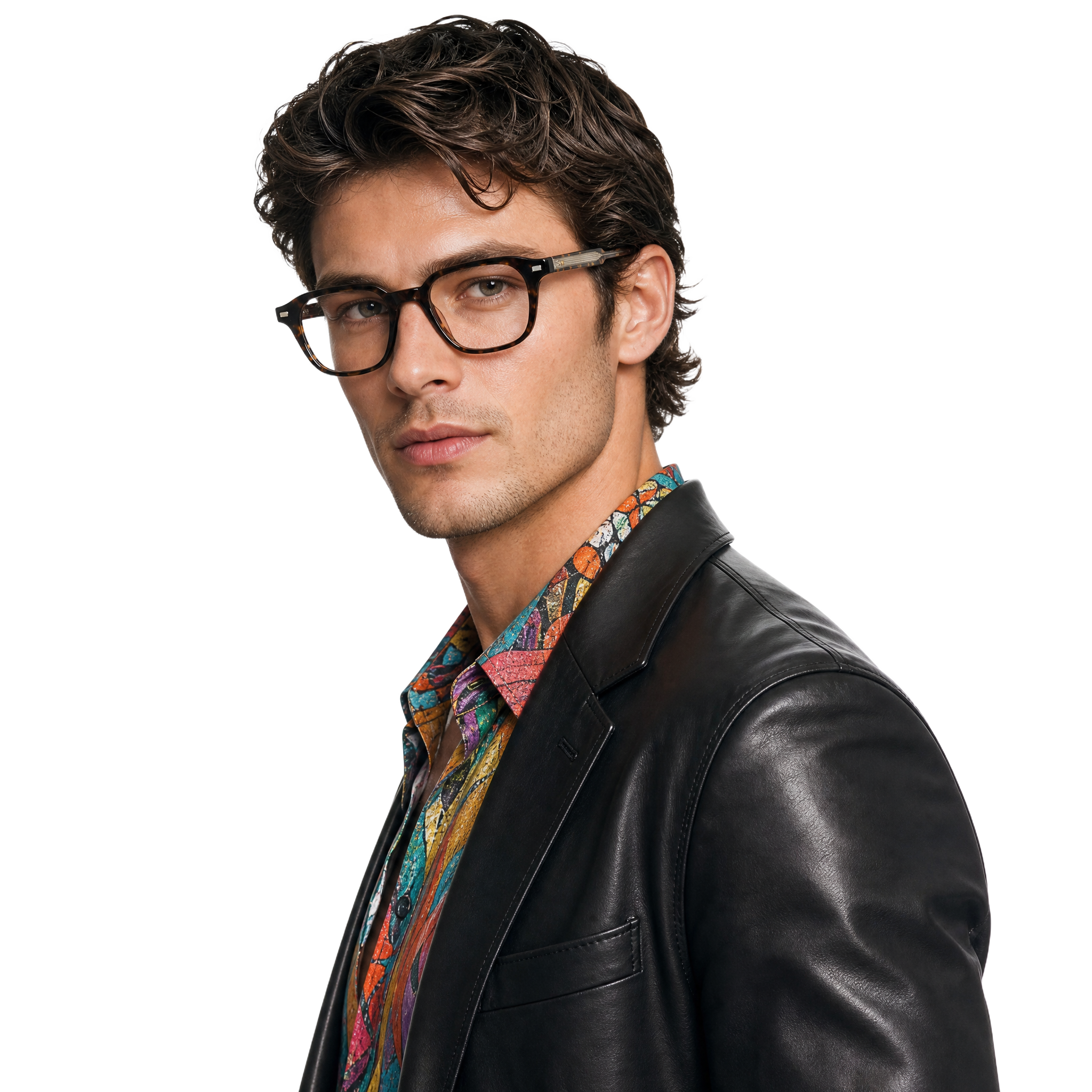 Cavolin Brown Clip On Square Eyeglasses