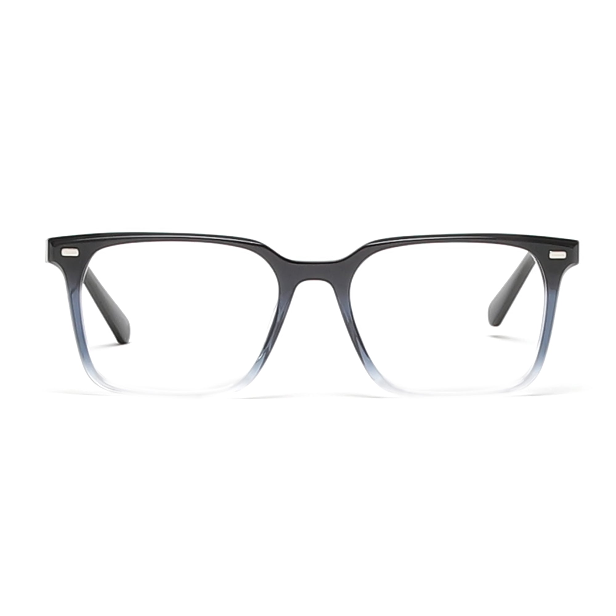 Cavolin Black Transparent Clip On Square Eyeglasses
