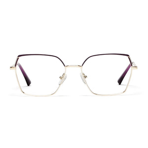 Cavolin Gold Purple Geometric Eyeglasses