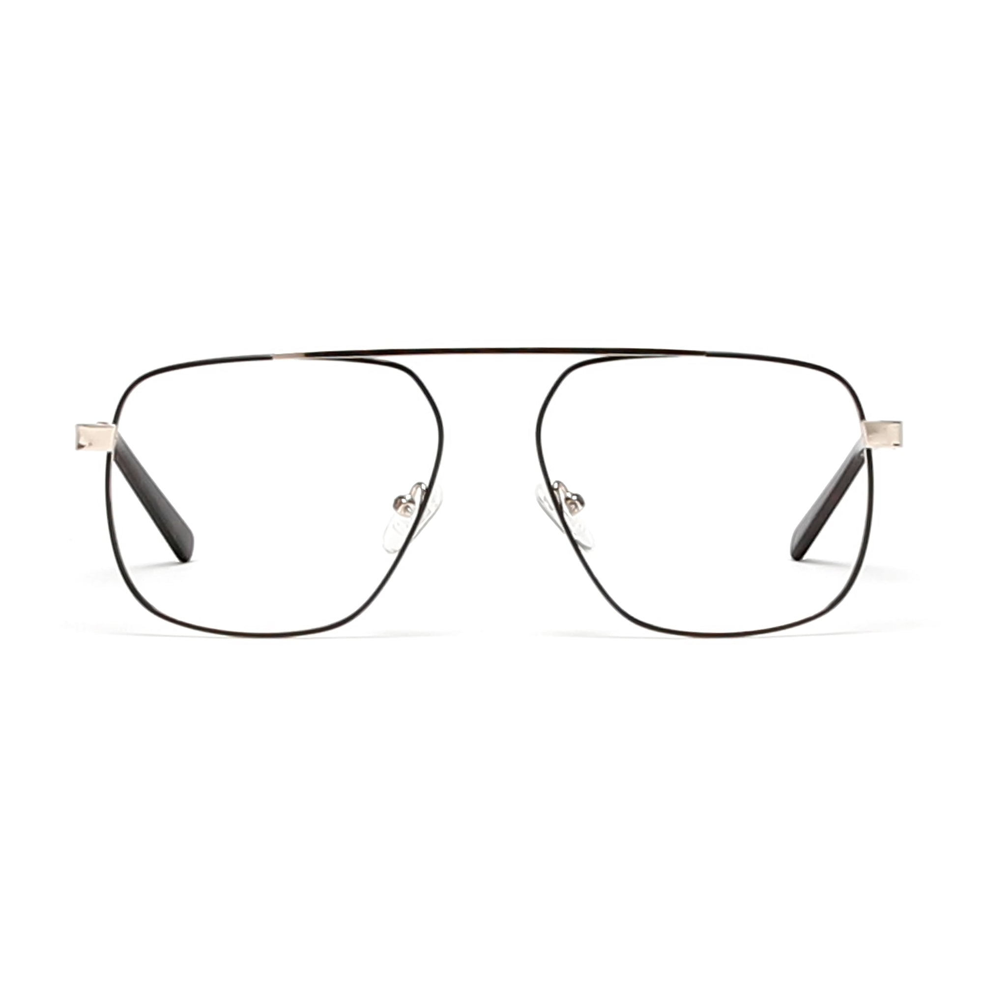 Cavolin Gold Black Square Eyeglasses