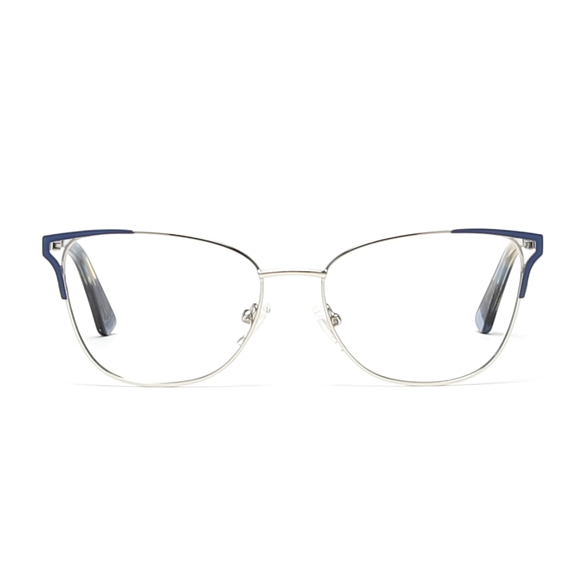 Cavolin Silver Blue Cat Eye Eyeglasses