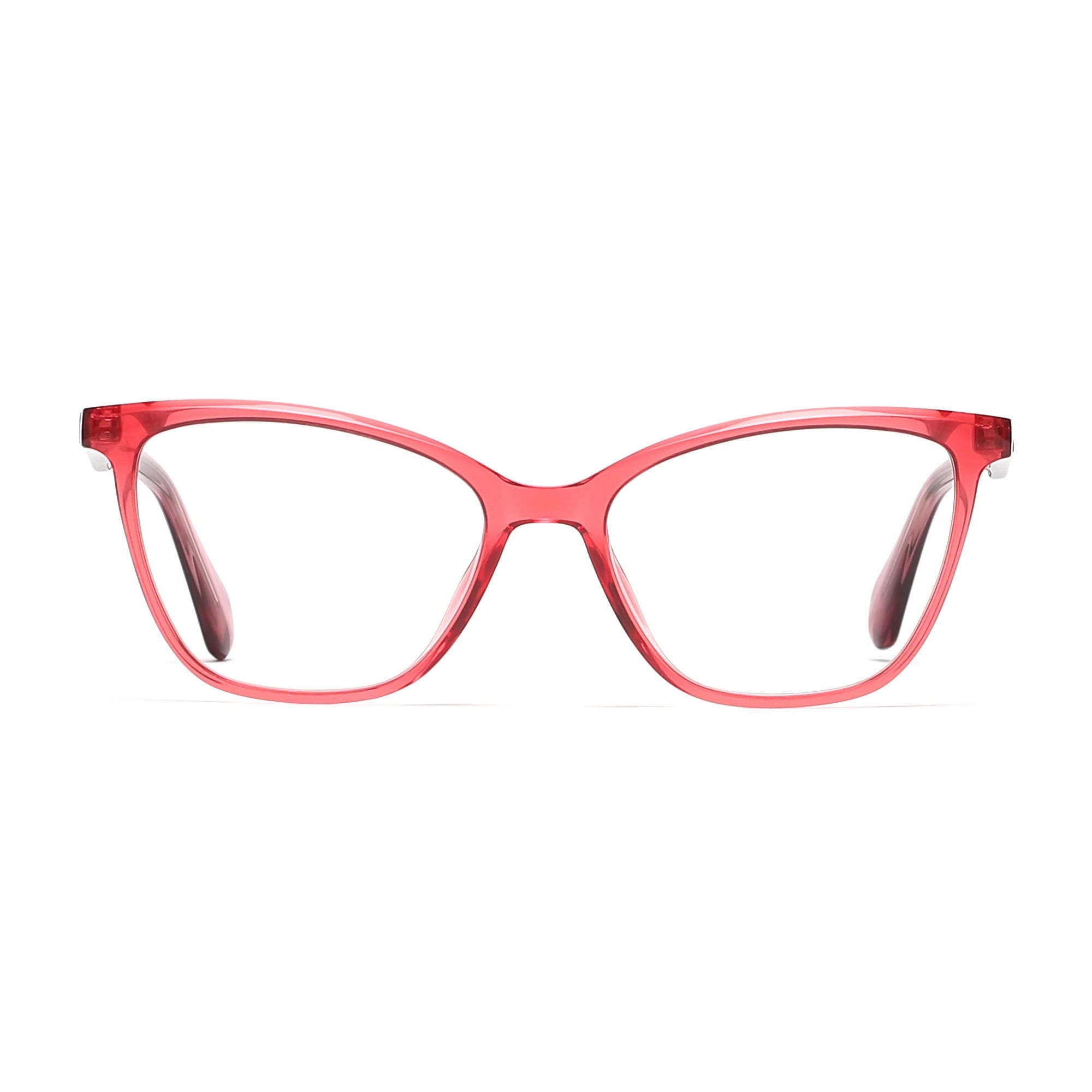 Cavolin Red Transparent Cat Eye Eyeglasses