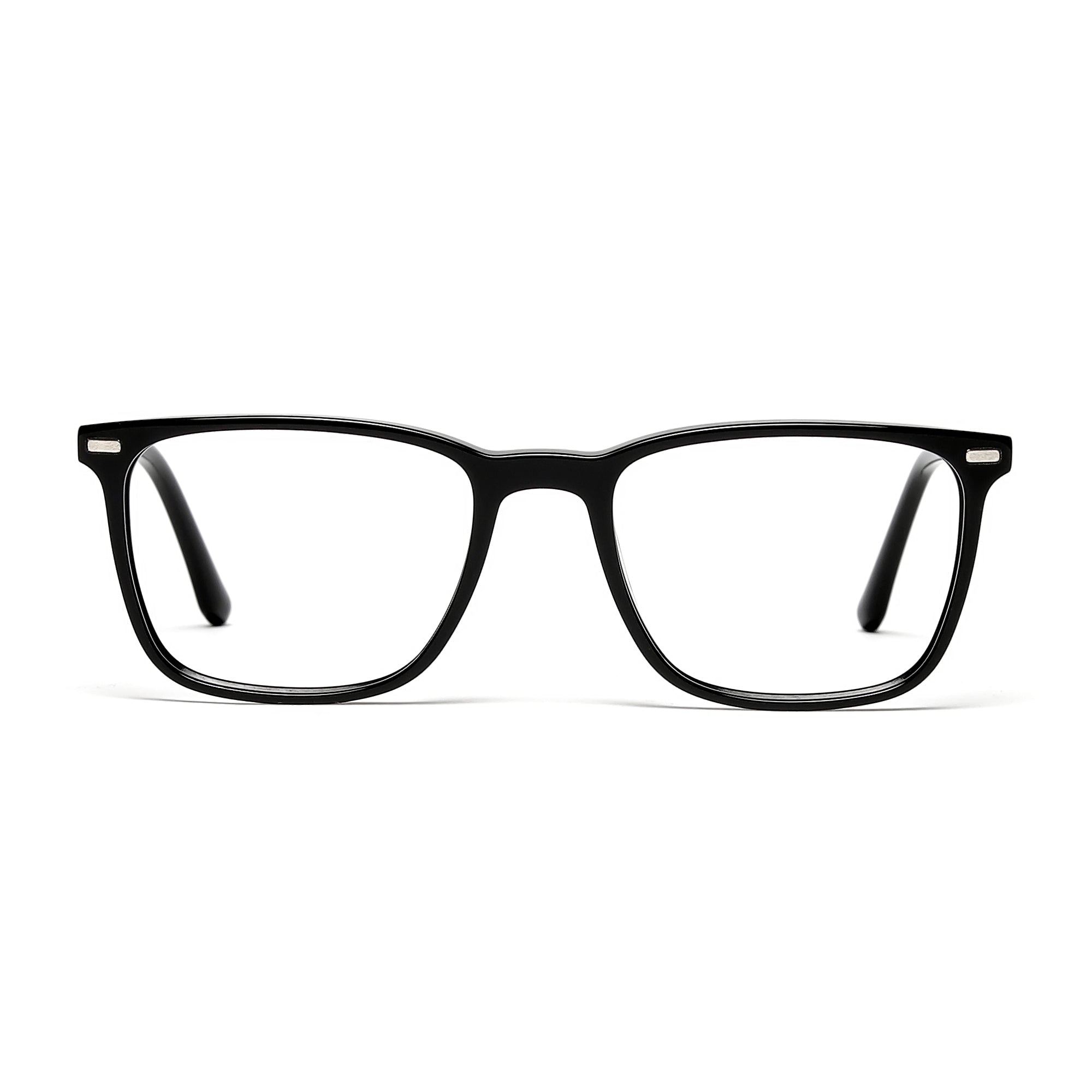 Cavolin Black Clip On Square Eyeglasses