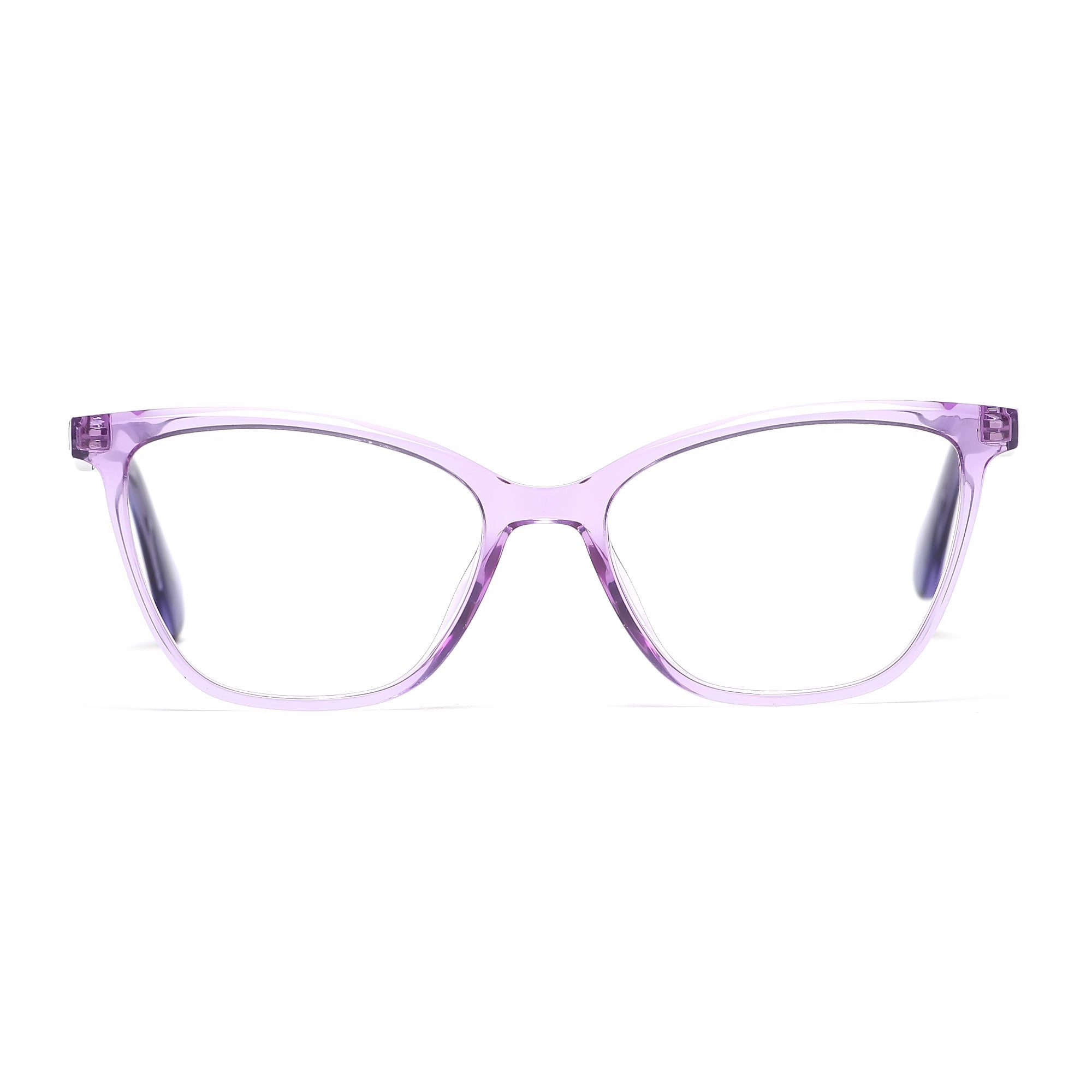 Cavolin Pink Transparent Cat Eye Eyeglasses