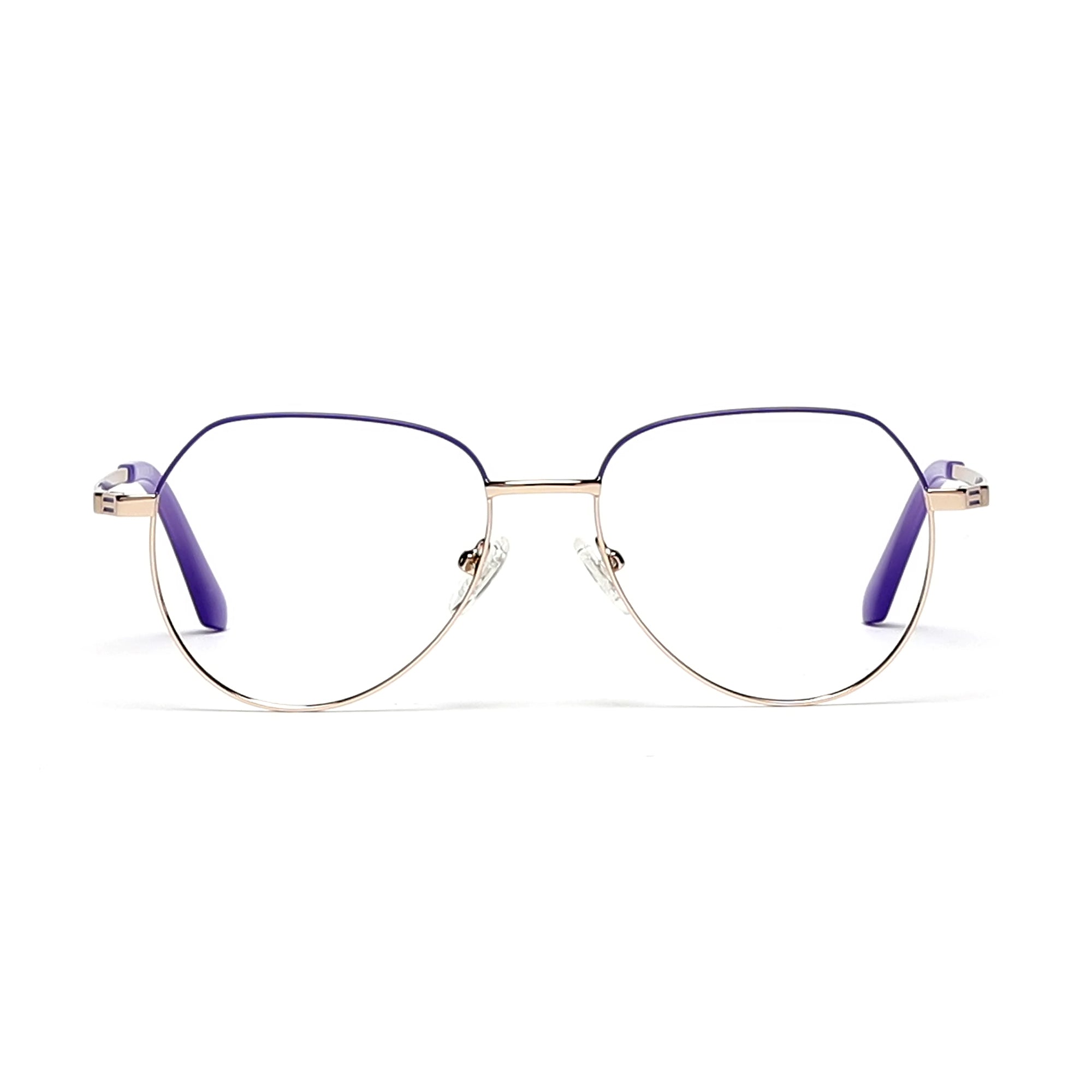 Cavolin Purple Gold Geometric Eyeglasses