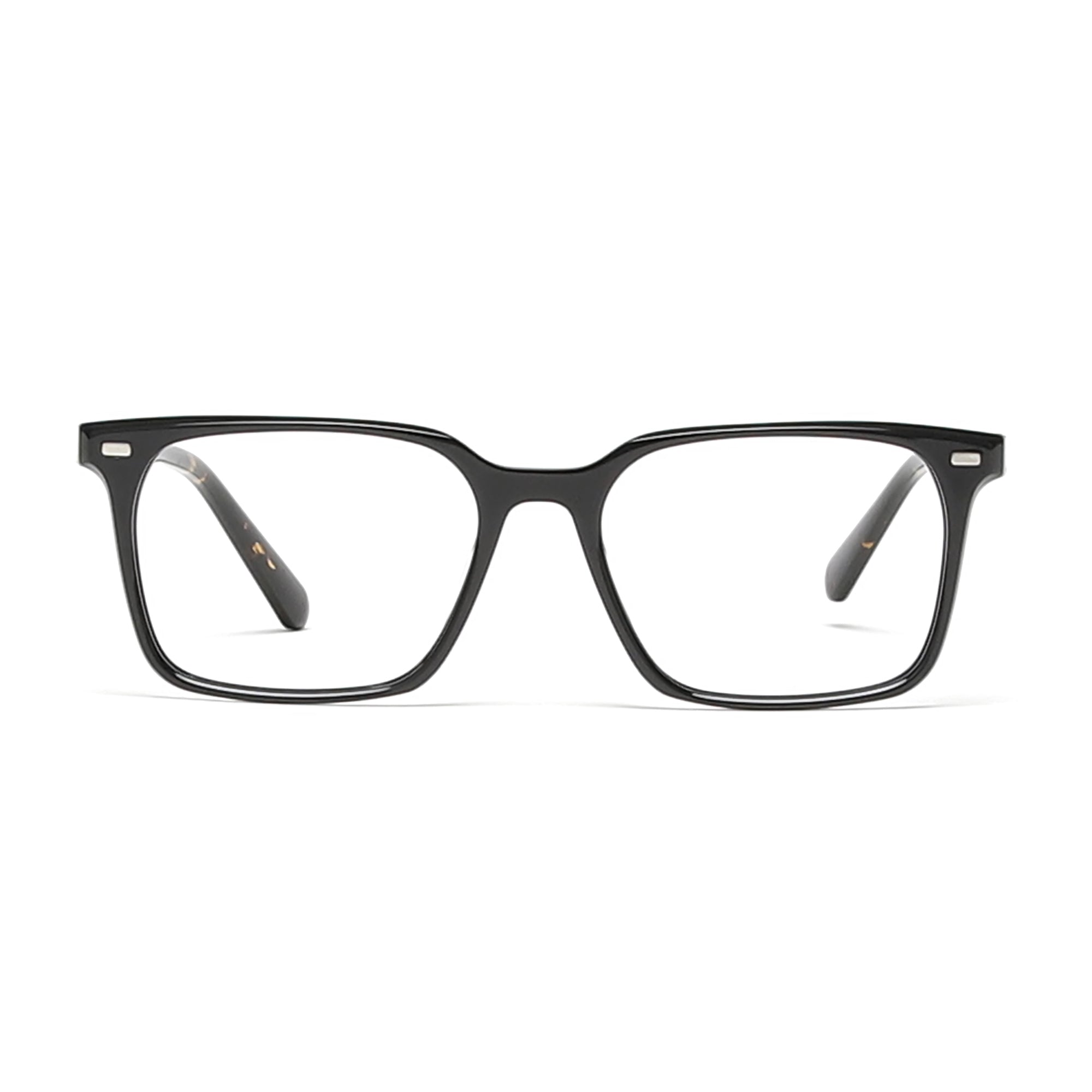 Cavolin Black Clip On Square Eyeglasses