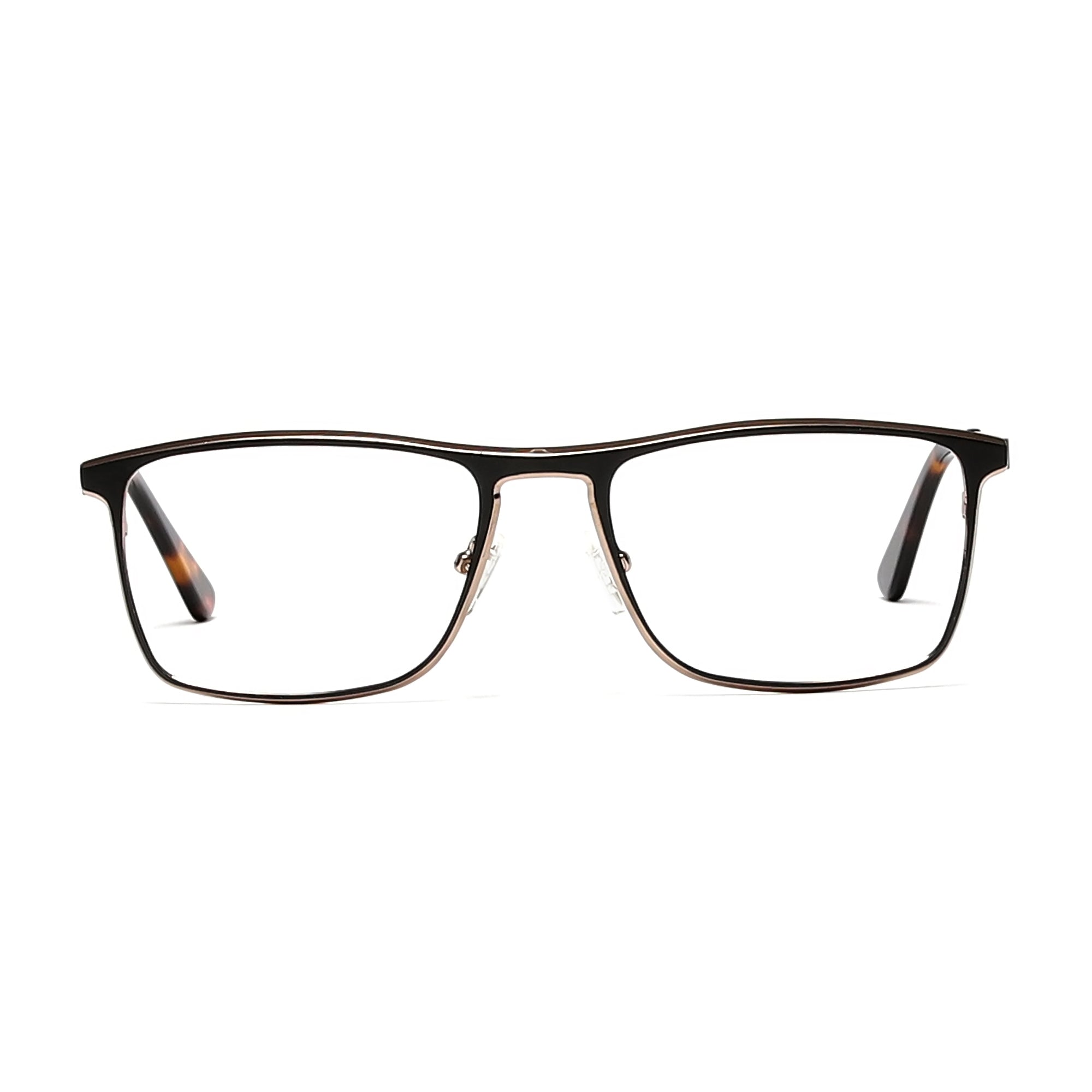Cavolin Black Brown Rectangle Eyeglasses