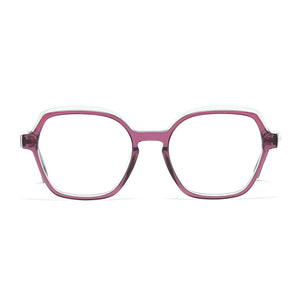 Cavolin Pink Green Hexagonal Eyeglasses