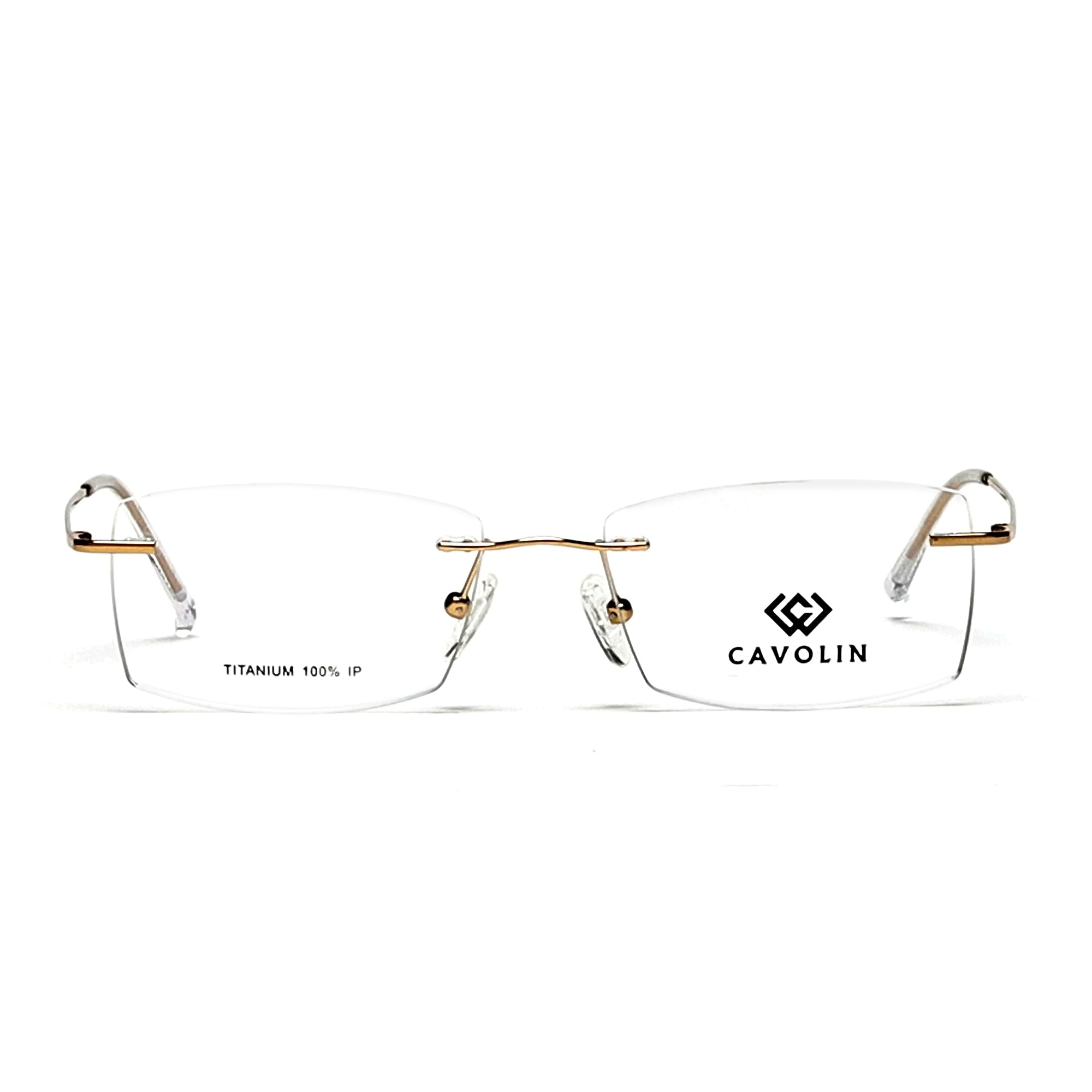 Cavolin Gold Rectangle Eyeglasses