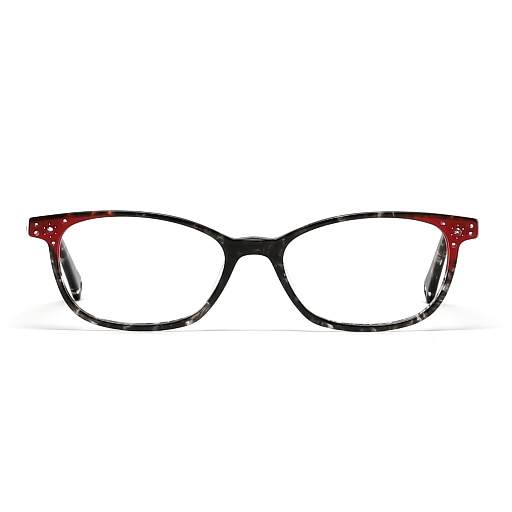 Cavolin Black Red Cat Eye Eyeglasses