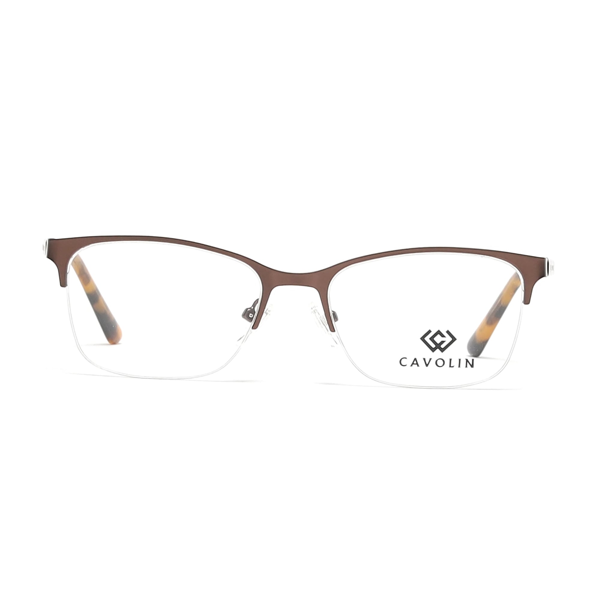 Cavolin Brown Rectangle Eyeglasses