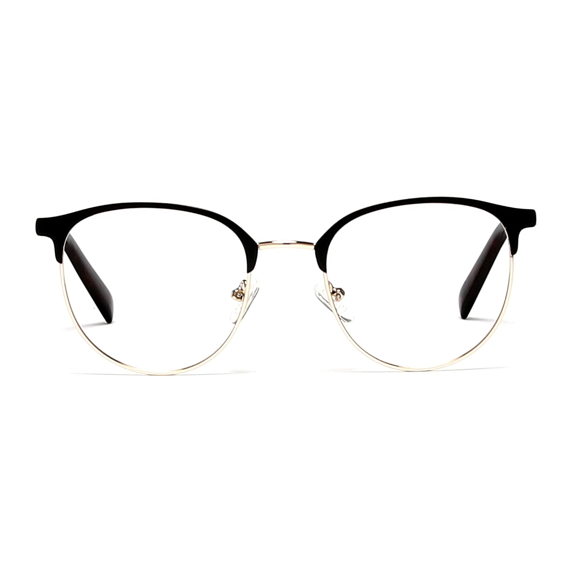 Cavolin Black Gold Round Eyeglasses