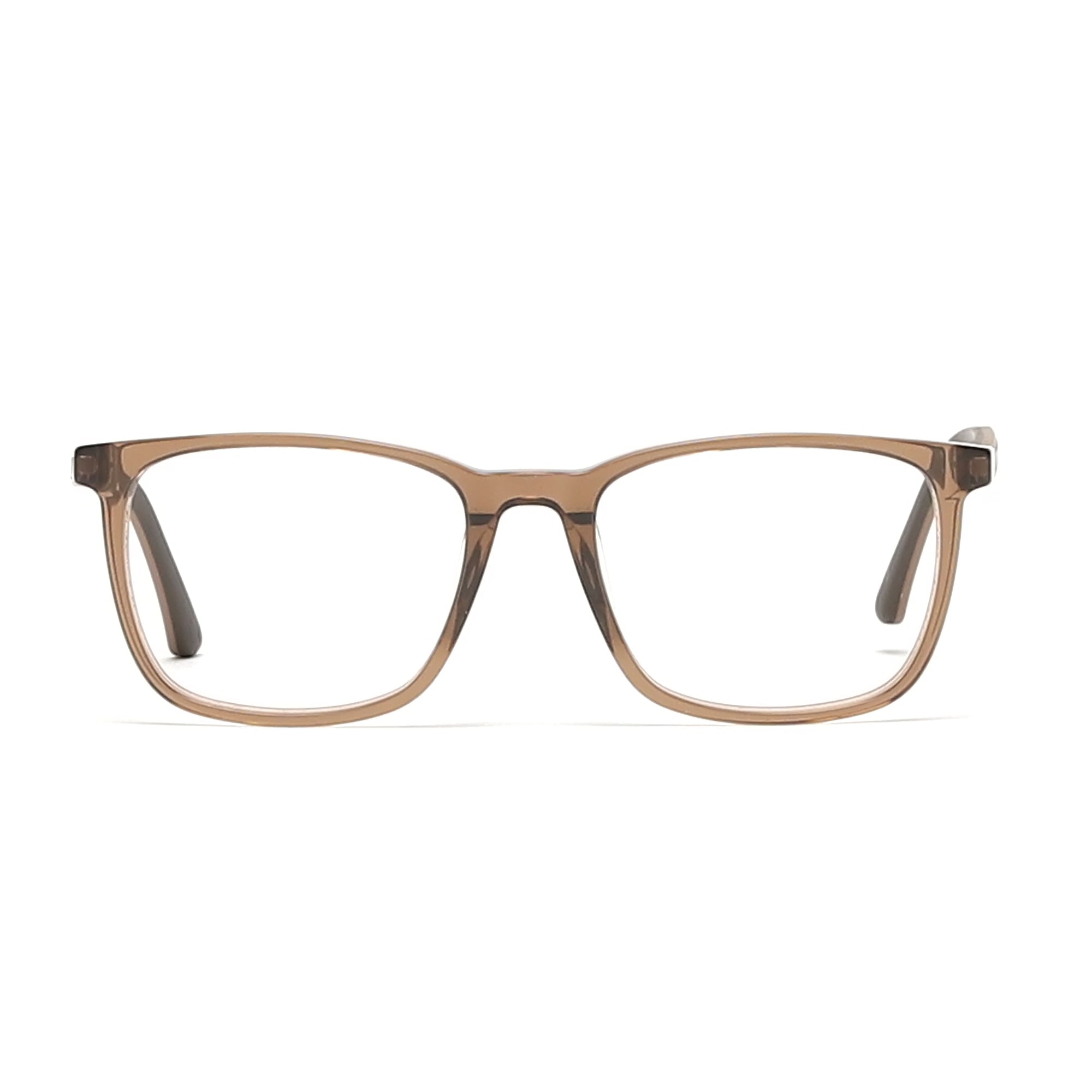 Cavolin Brown Transparent Square Eyeglasses