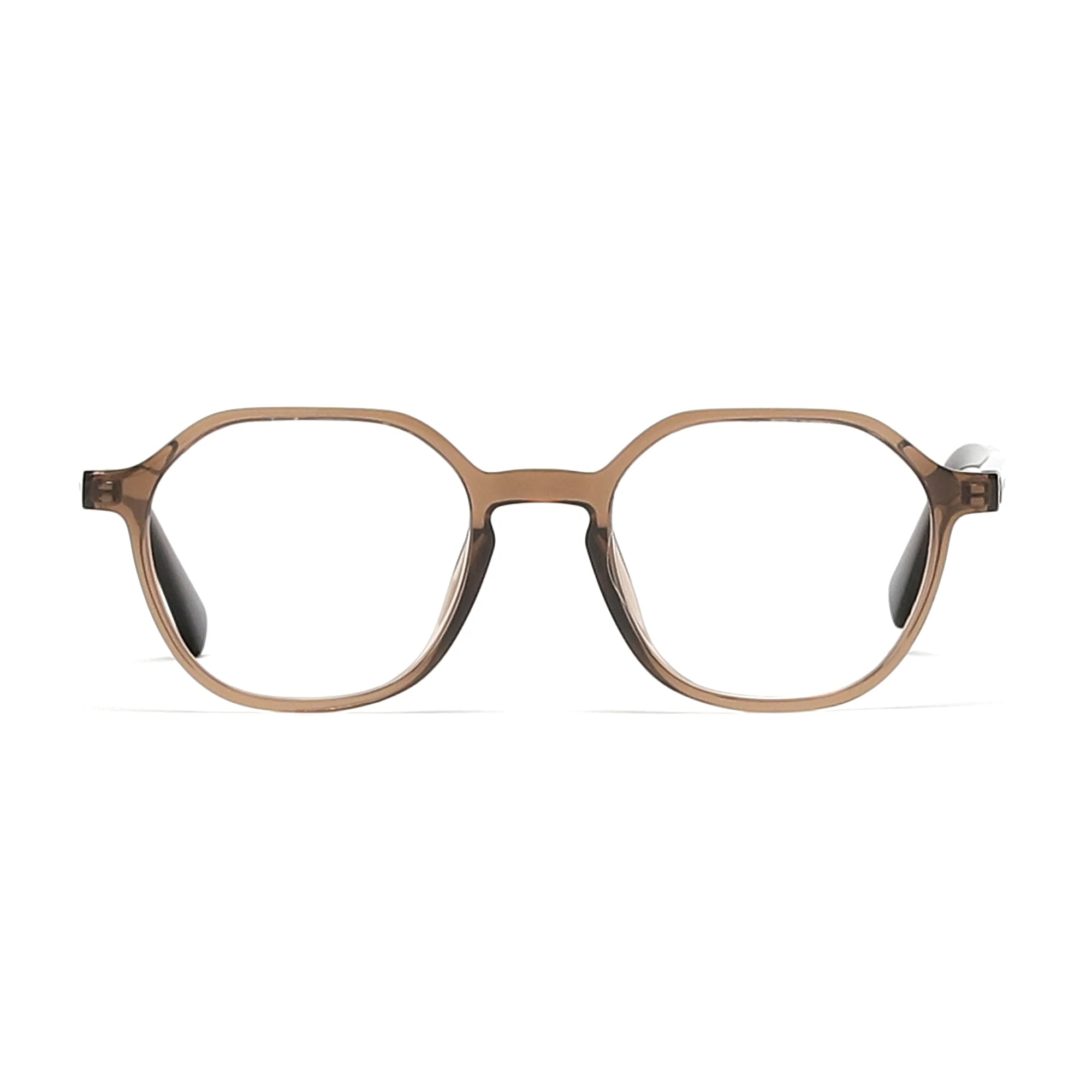 Cavolin Brown Hexagonal Eyeglasses