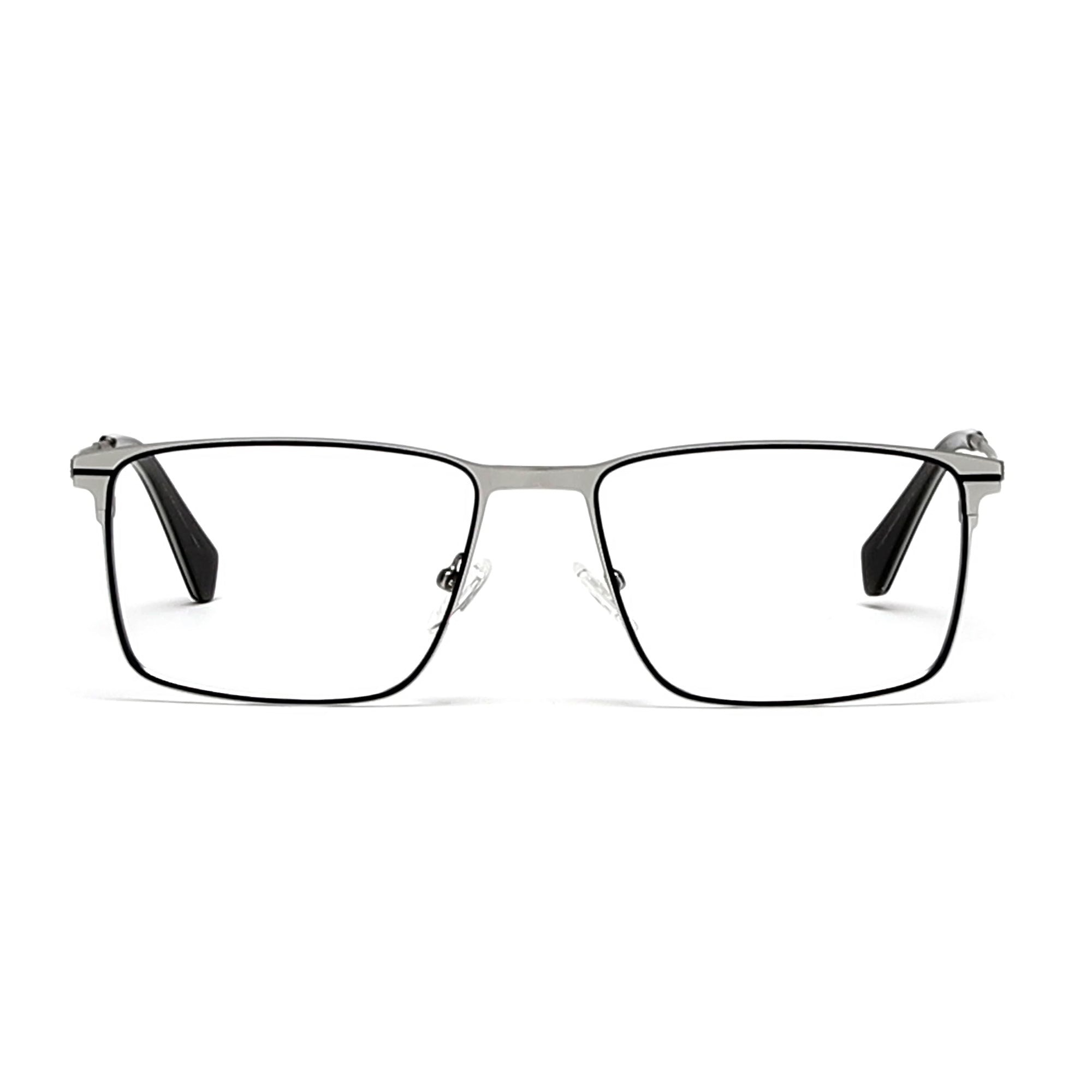 Cavolin Silver Rectangle Eyeglasses
