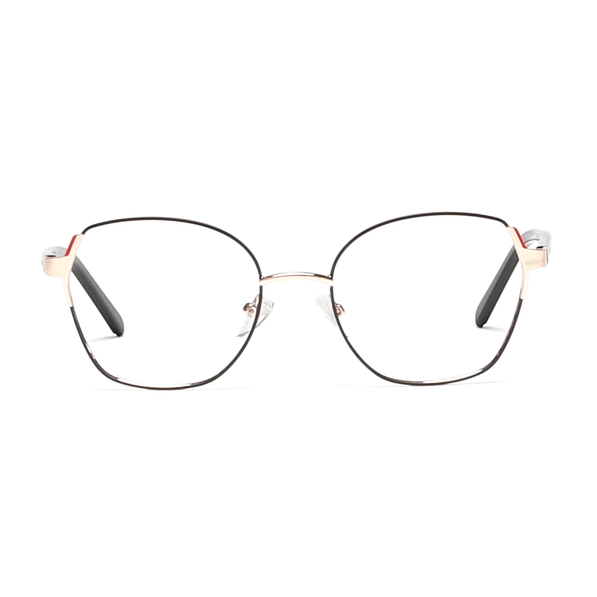 Cavolin Gold Black Geometric Eyeglasses
