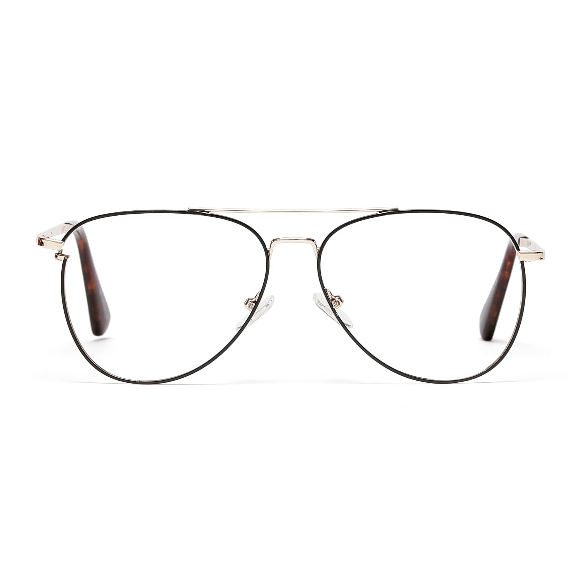 Cavolin Black Gold Aviator Eyeglasses